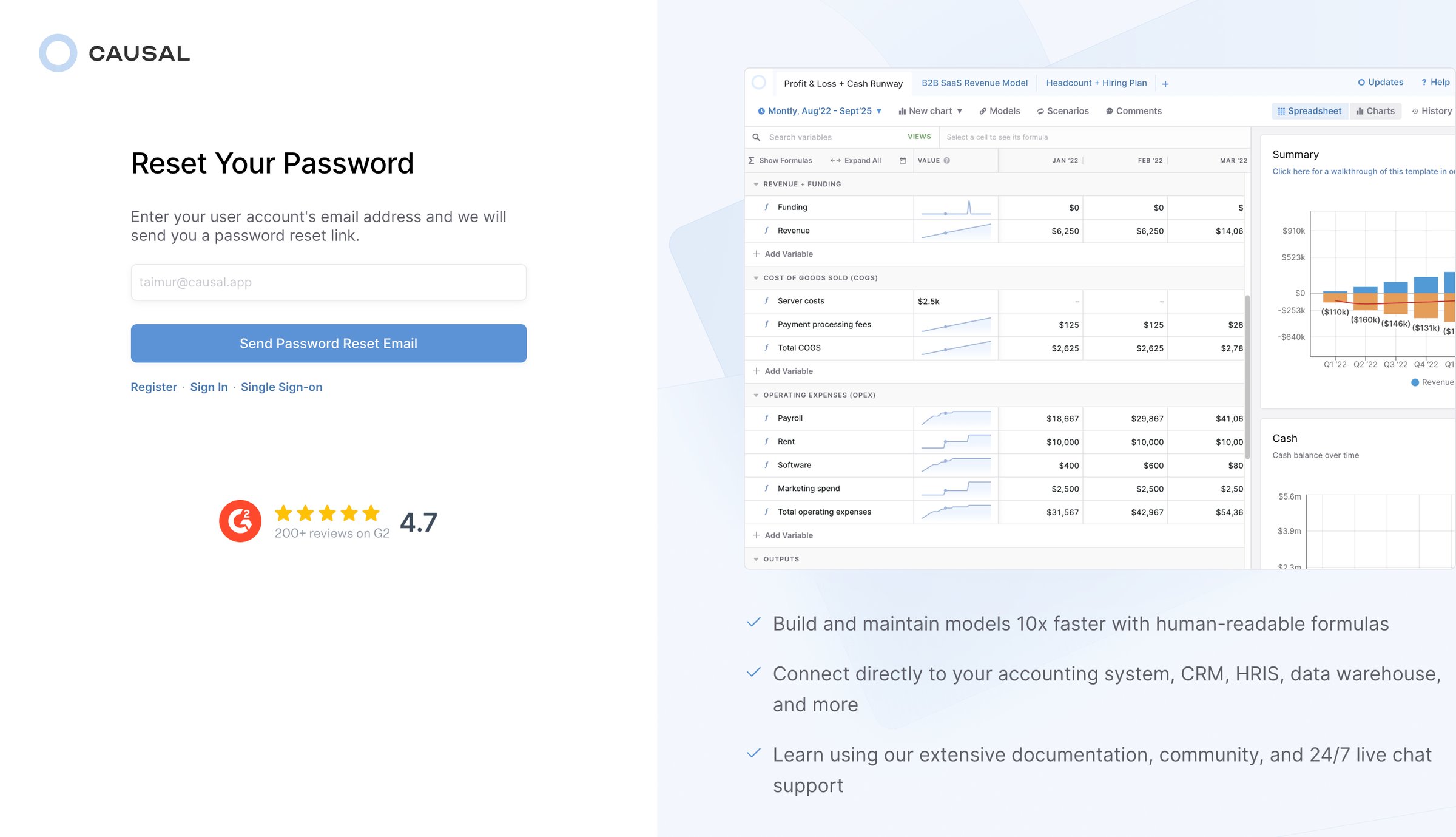 Causal - Forgot Password - Causal screen