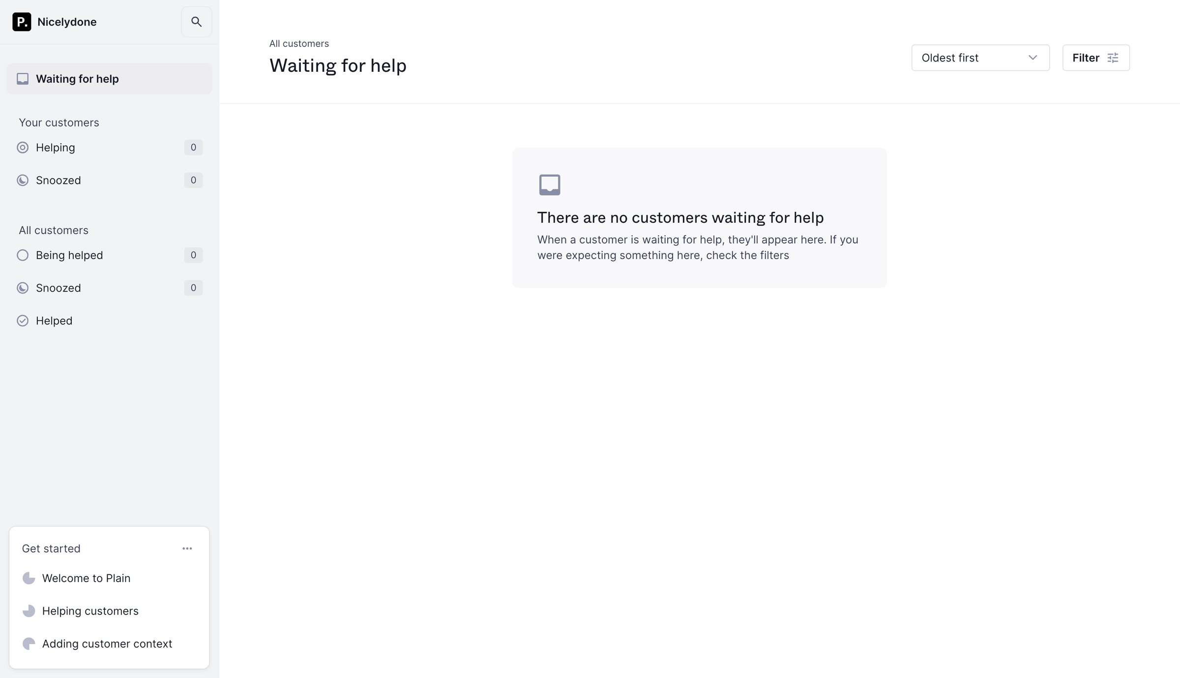 Plain - Waiting for help - Plain screen