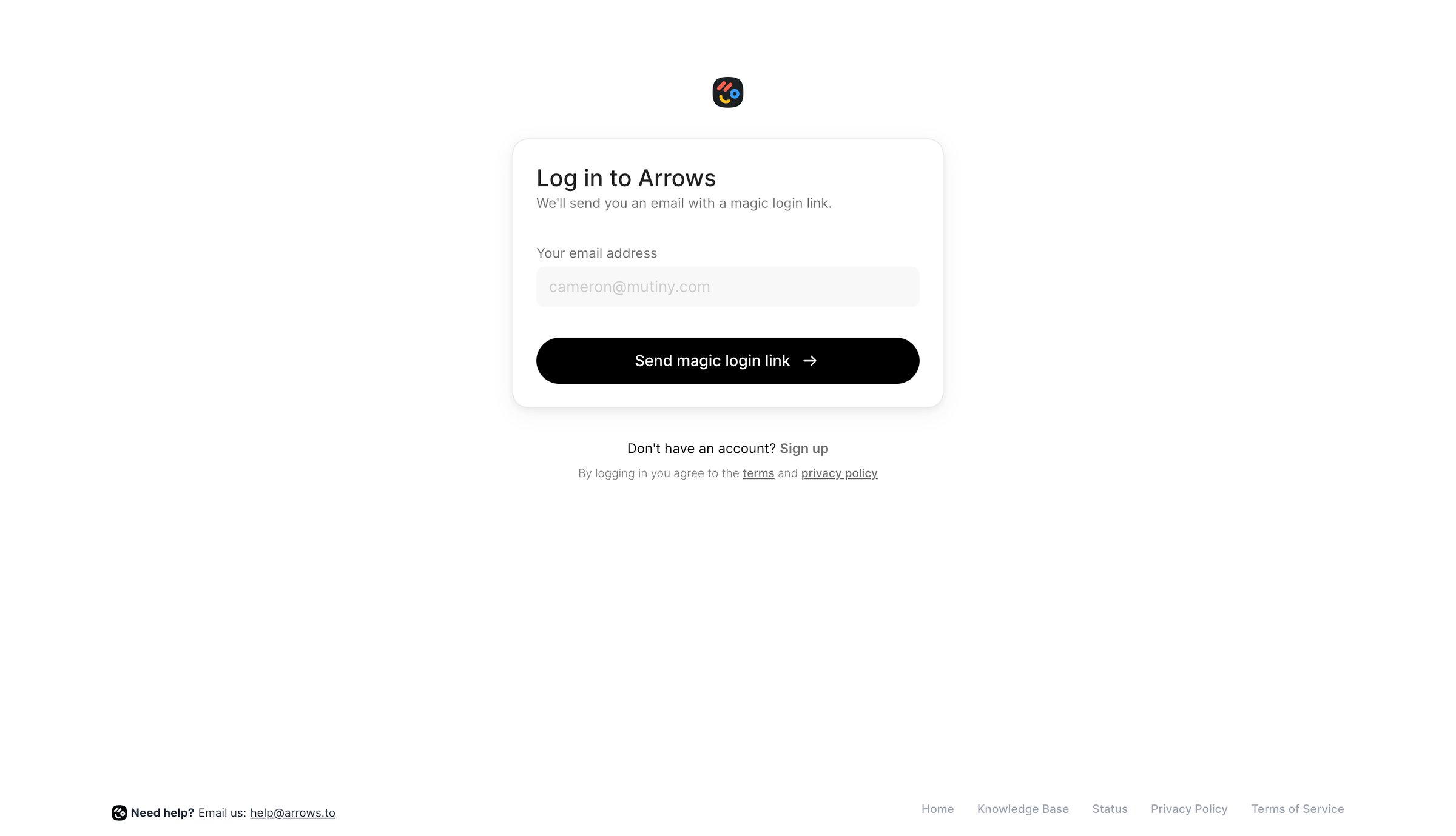 Arrows - Shared onboarding plans – Arrows.to screen
