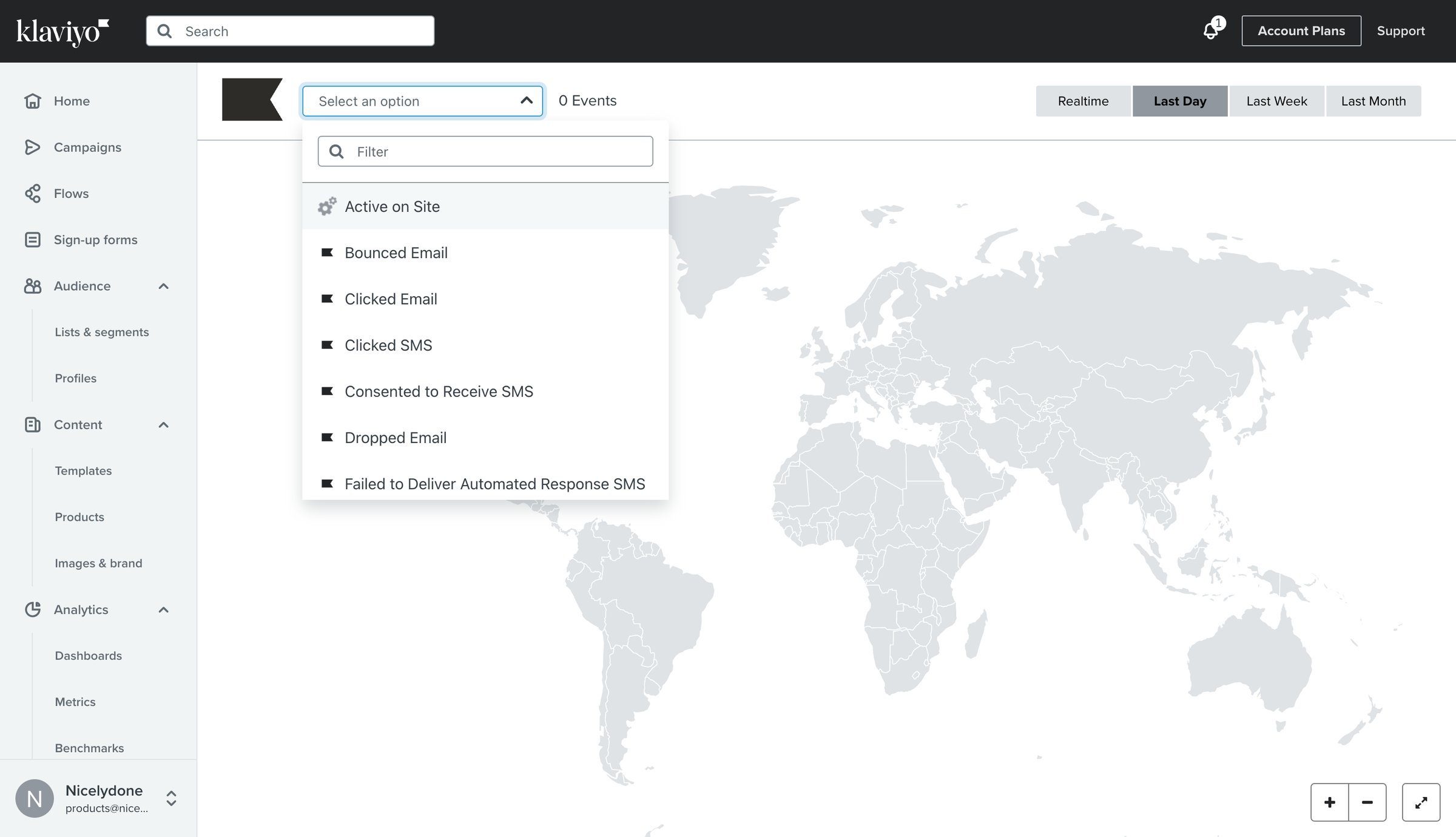 Klaviyo - Activity Map | Klaviyo screen