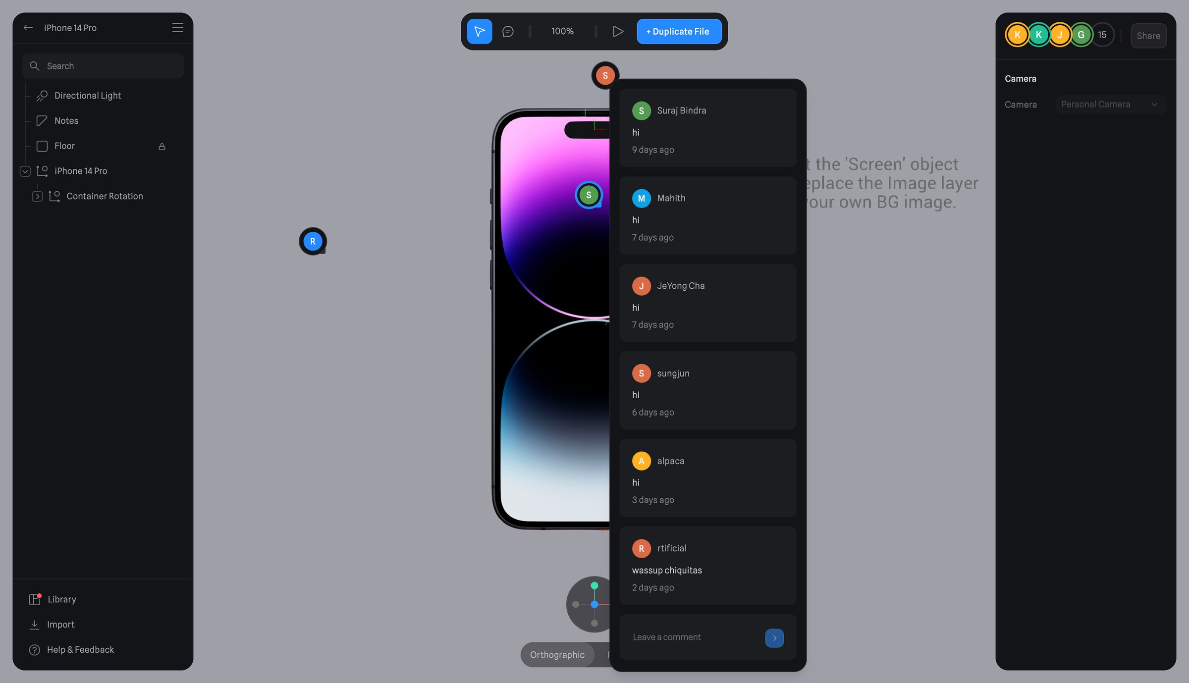 Spline - iPhone 14 Pro · Spline screen