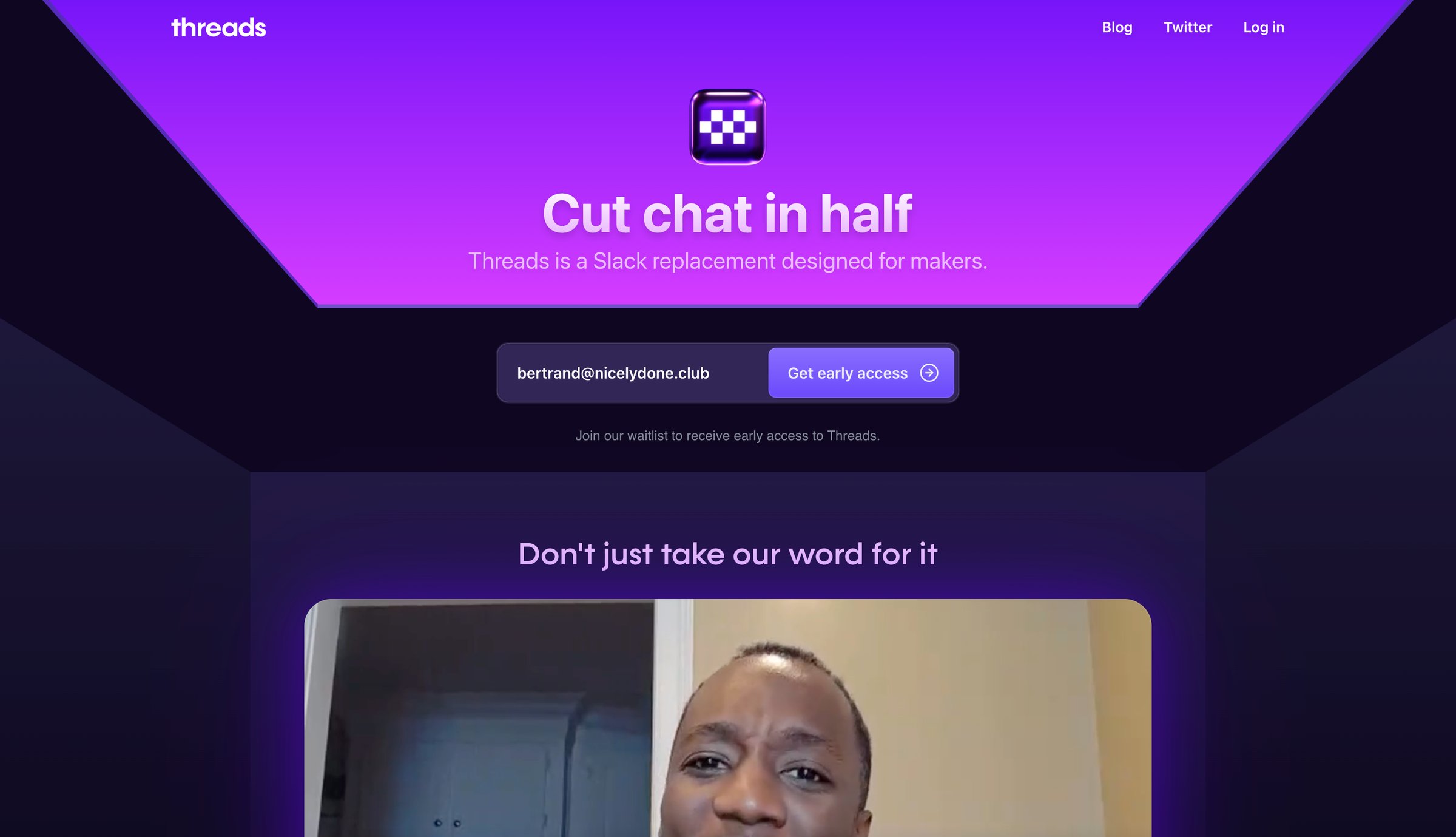 Threads screen
