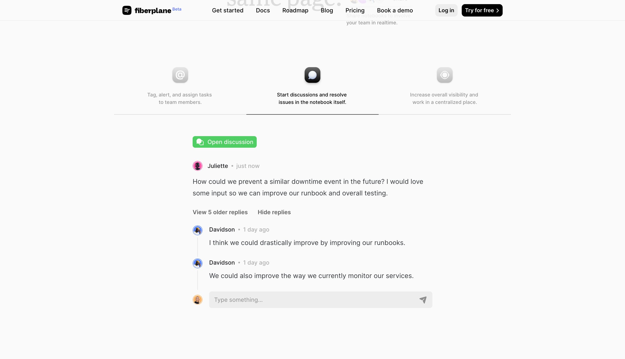 Fiberplane - Fiberplane - Collaborative Notebooks for debugging your infrastru screen