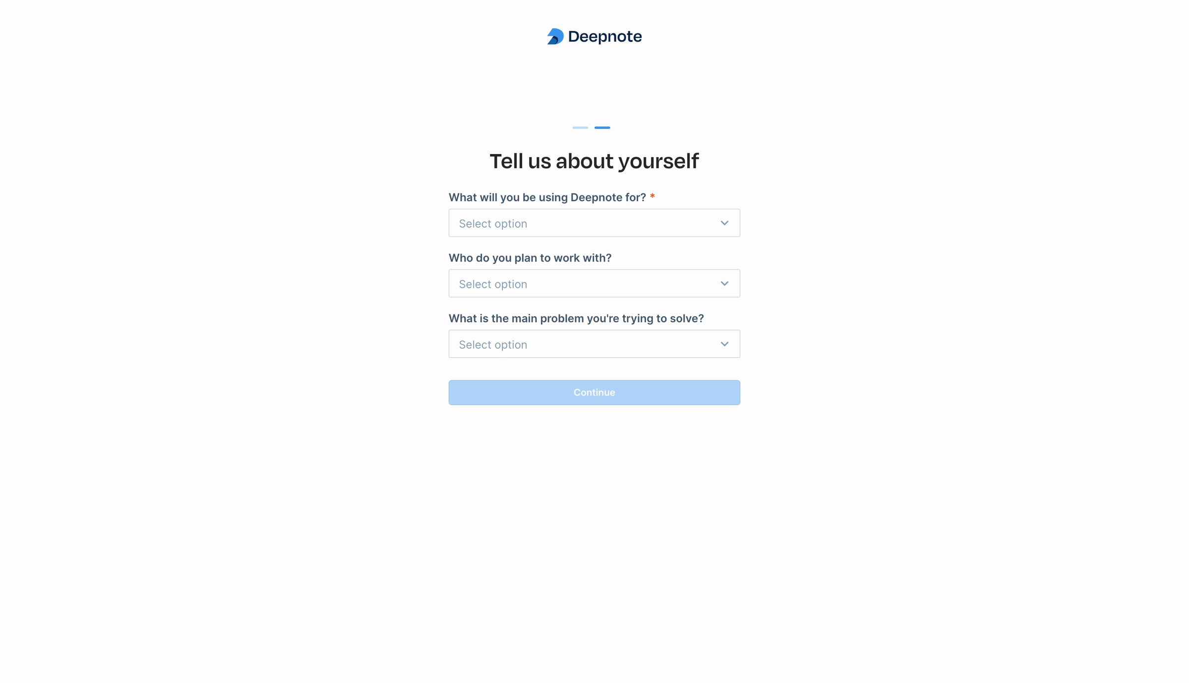 Deepnote screen