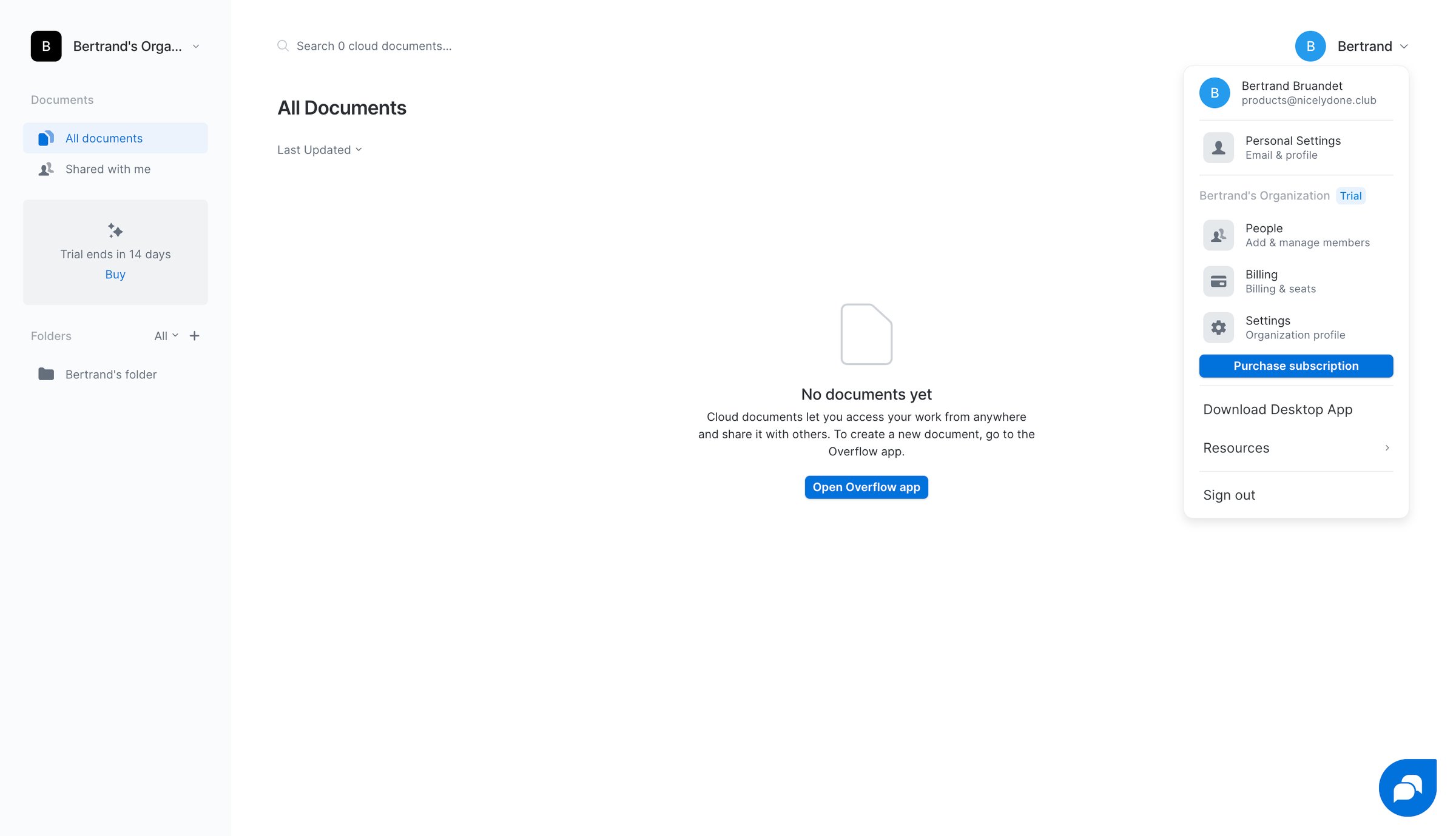 Overflow - All Documents | Overflow screen