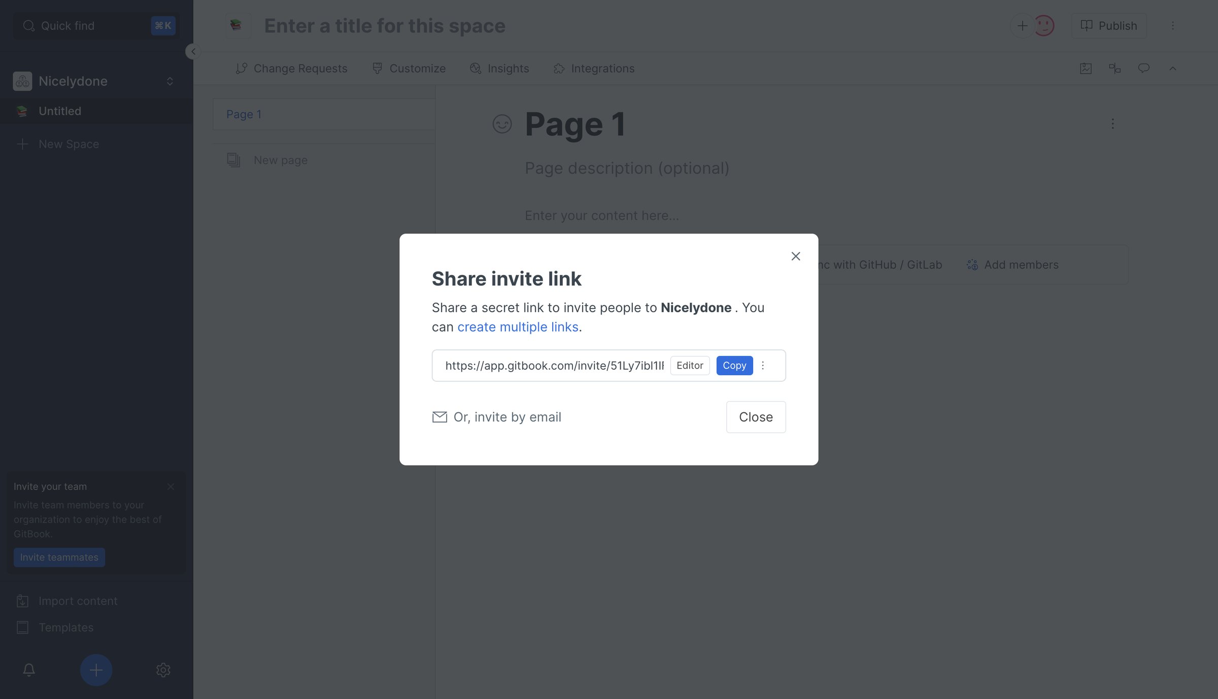 Gitbook - Welcome - GitBook screen