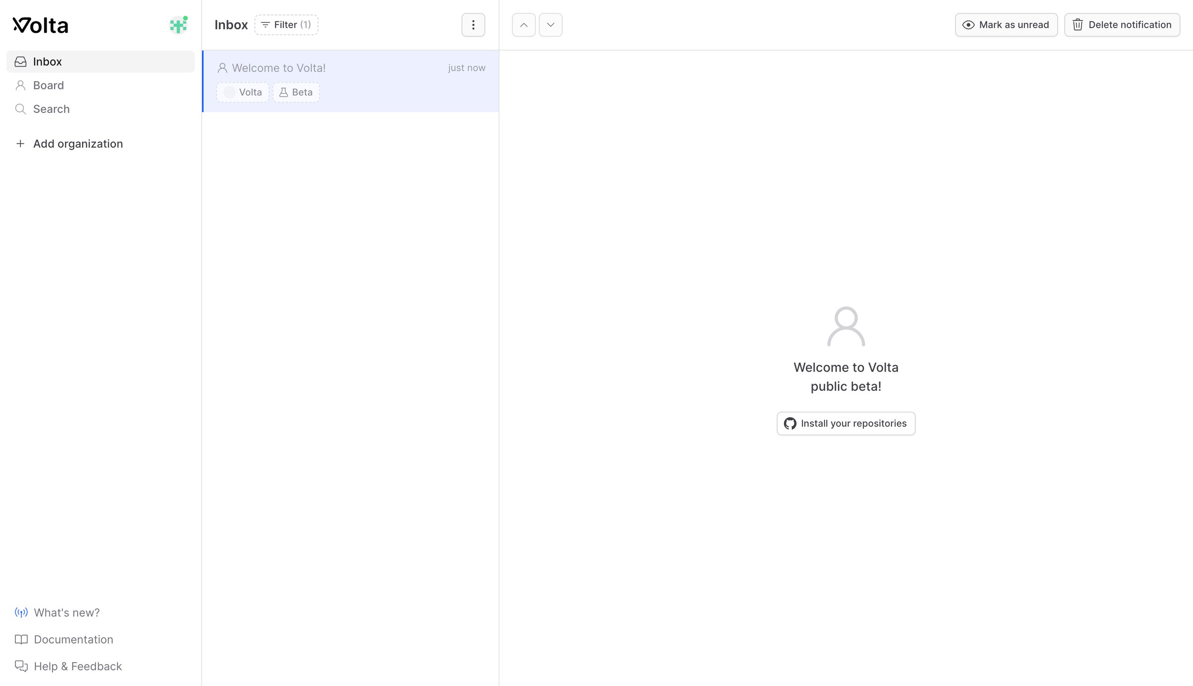 Volta - Inbox · Volta screen