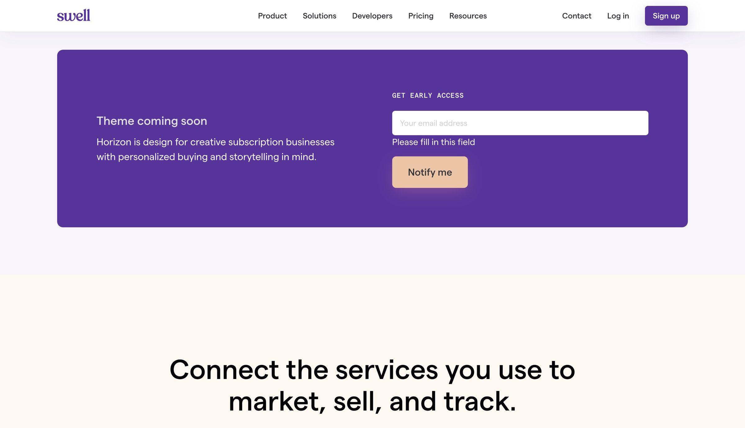 Swell - Subscription ecommerce platform | Swell screen