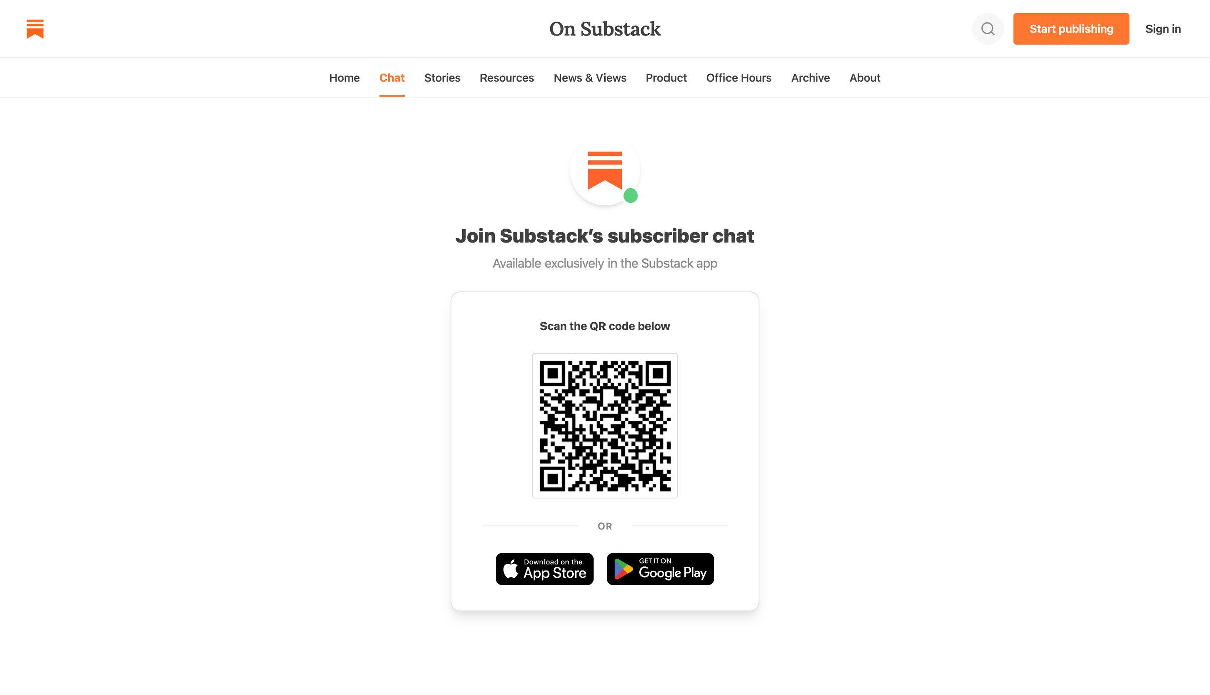 Substack - Join Substack’s subscriber chat screen
