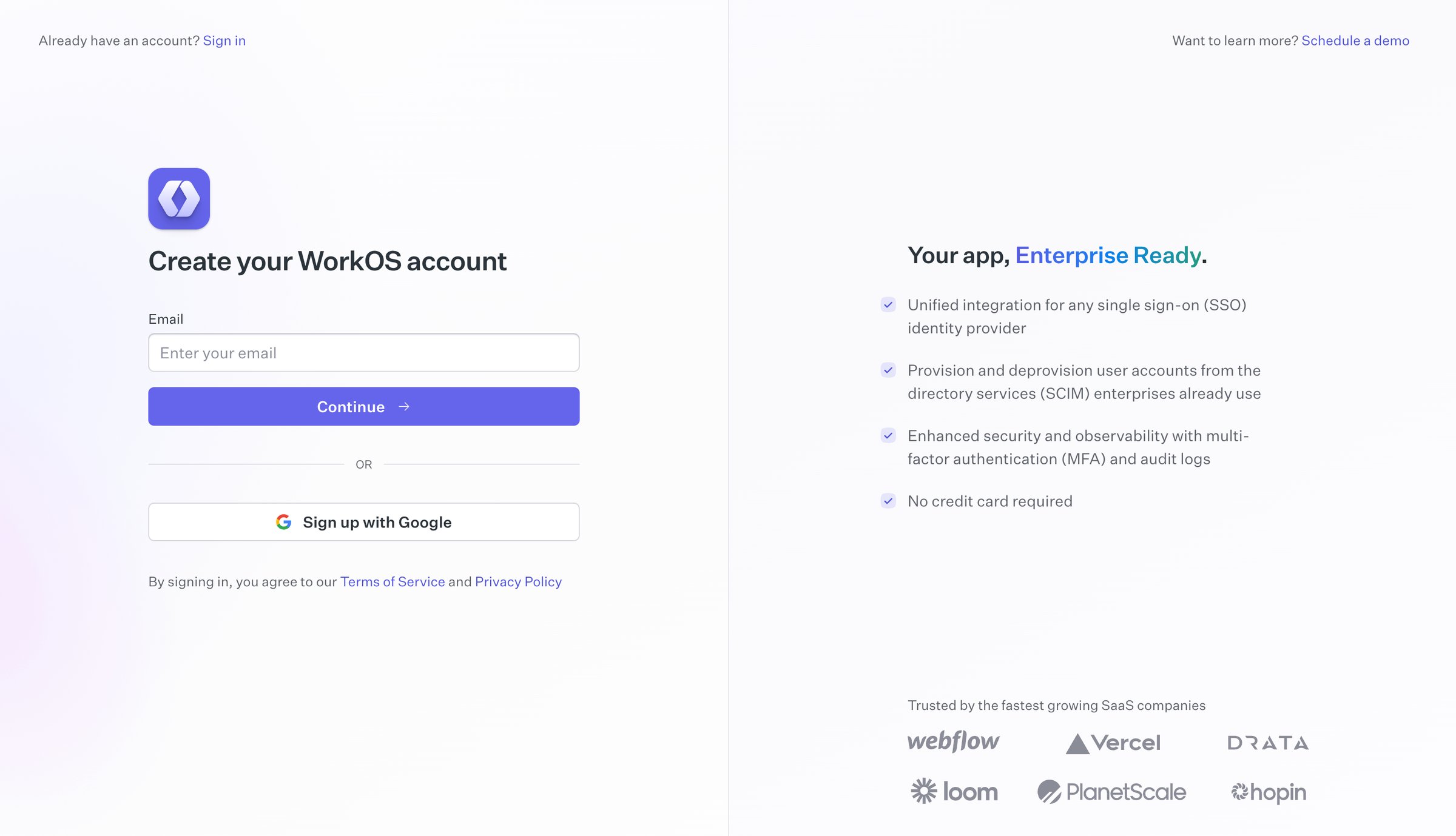 Sign up | WorkOS from WorkOs