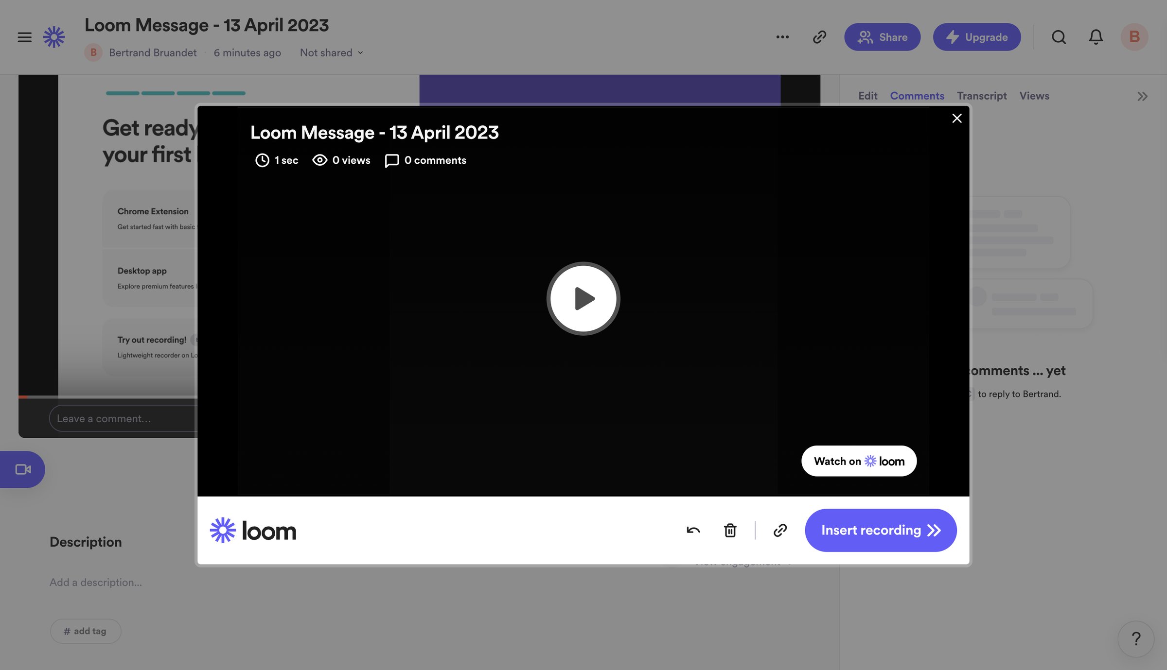 Loom Message - 13 April 2023 from Loom