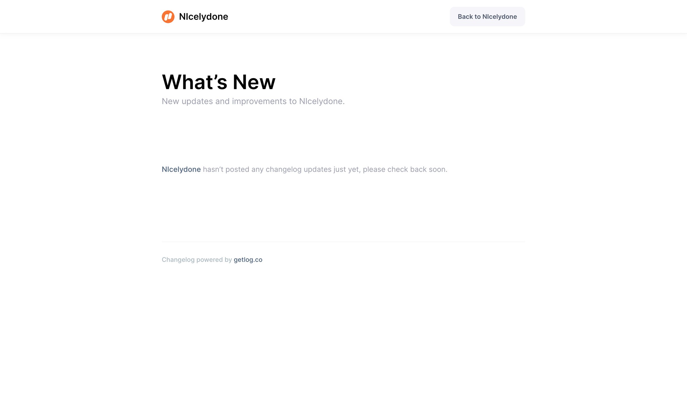 Getlog - NIcelydone Changelog screen