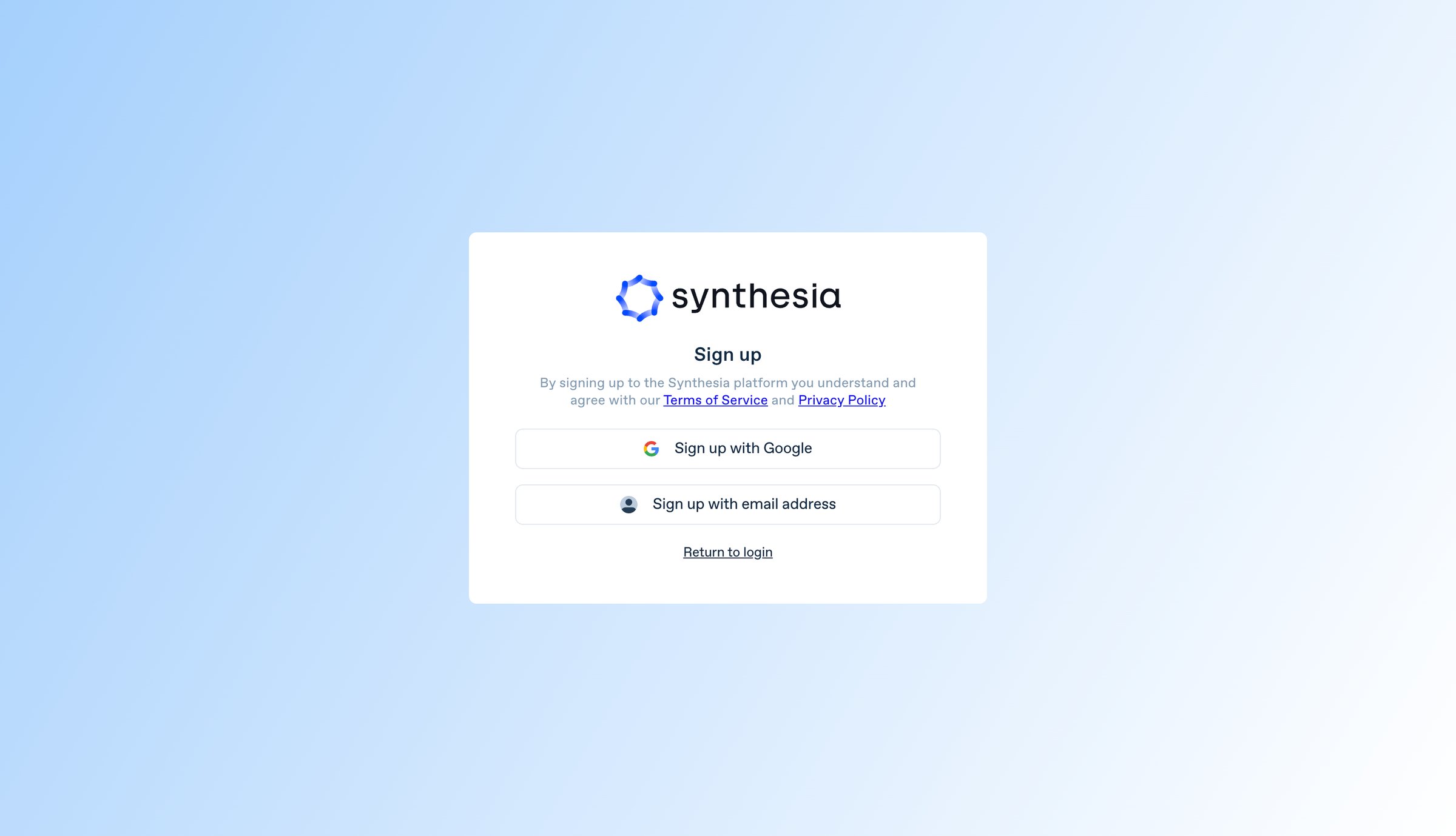 Synthesia - Synthesia STUDIO screen