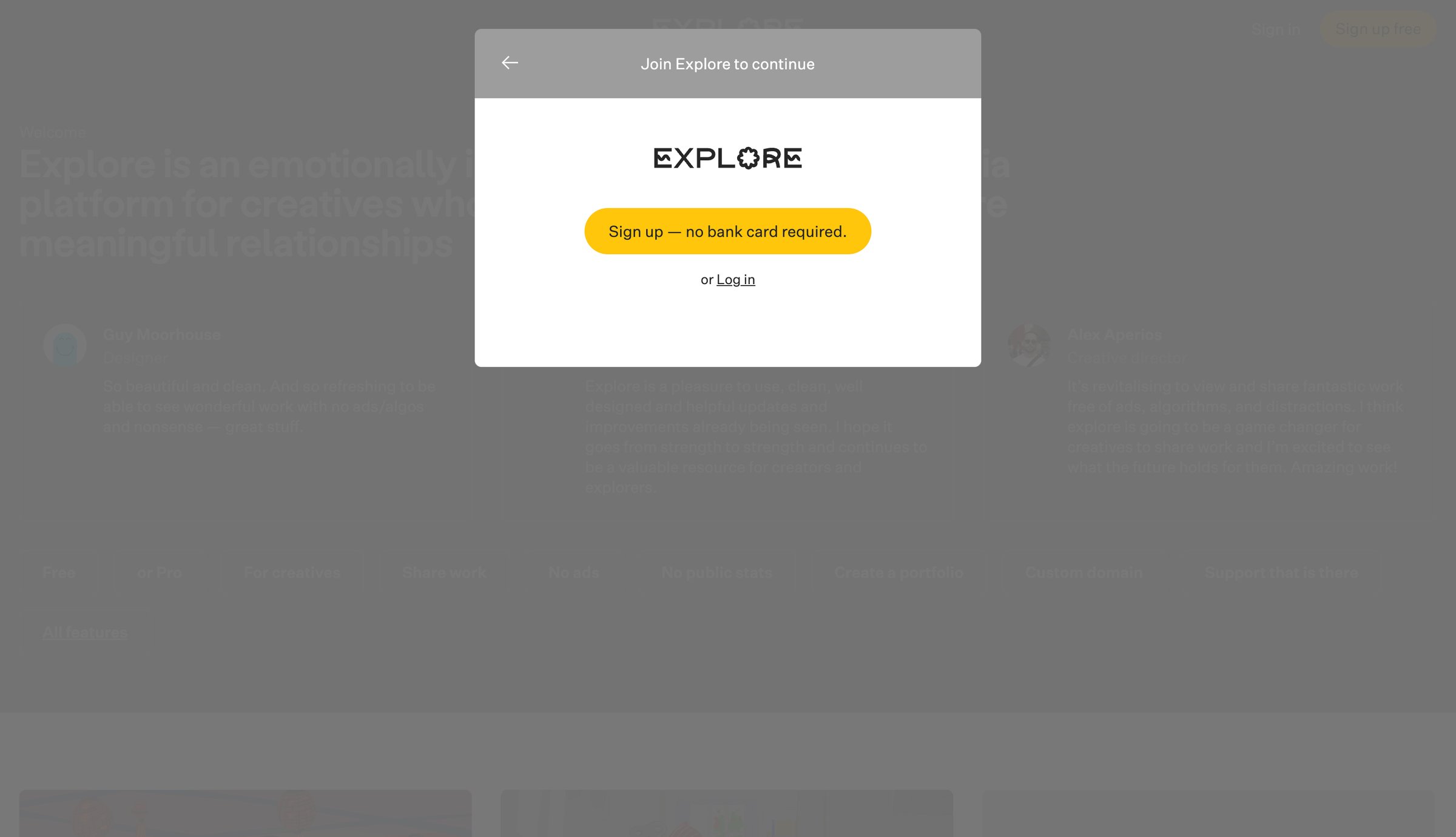 Explore - Explore - Your new creative space screen