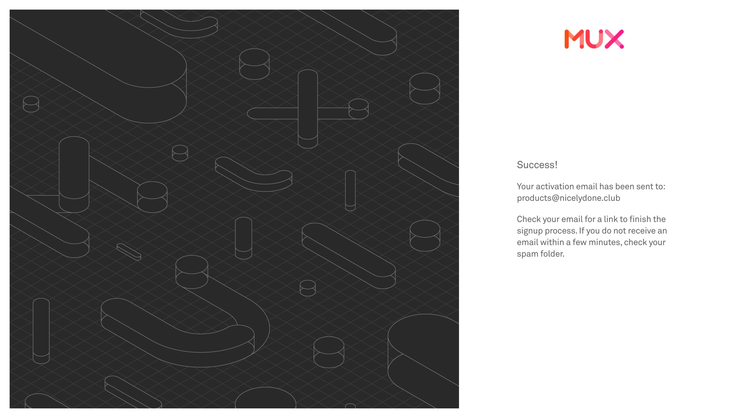 Mux - Sign Up | Mux screen