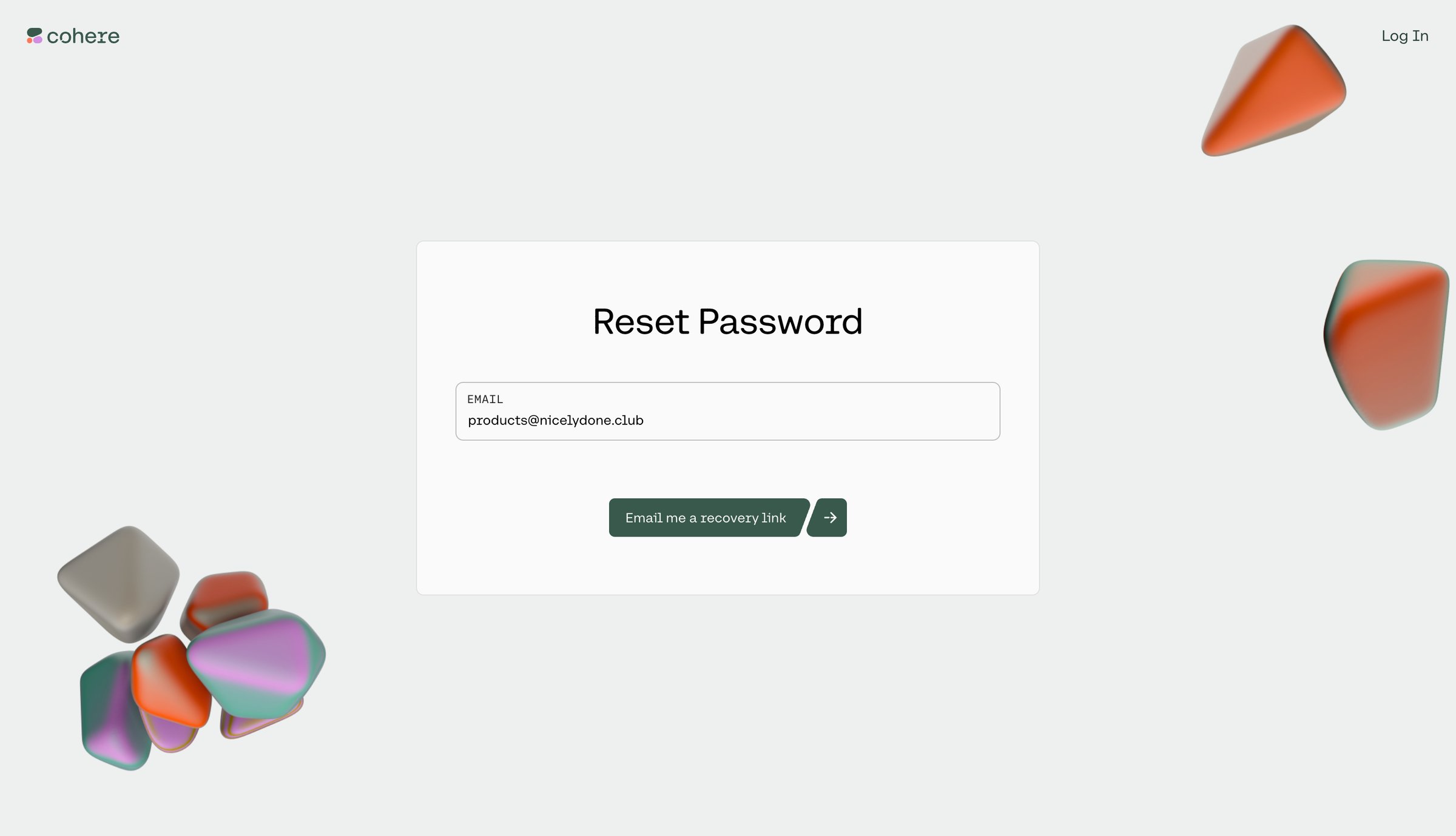 Cohere - Reset Password | Cohere screen