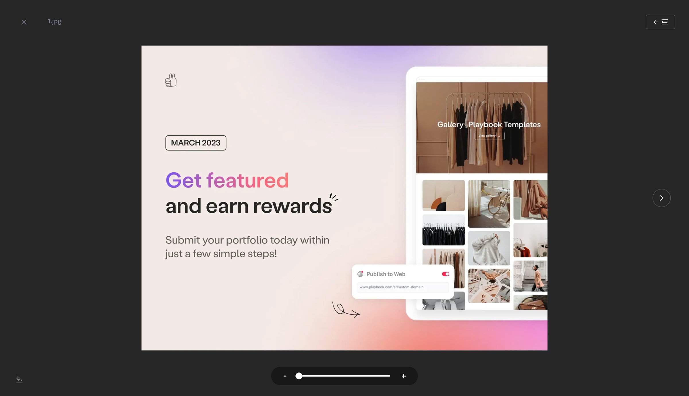 Playbook - Get featured today! screen