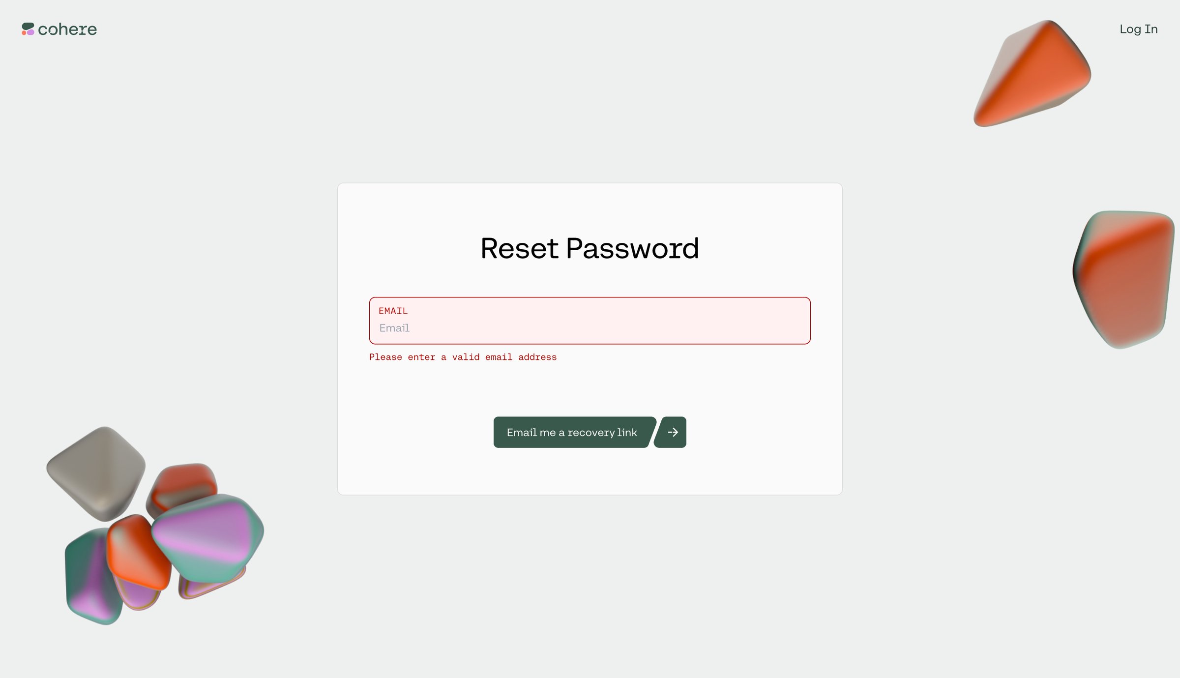 Cohere - Reset Password | Cohere screen