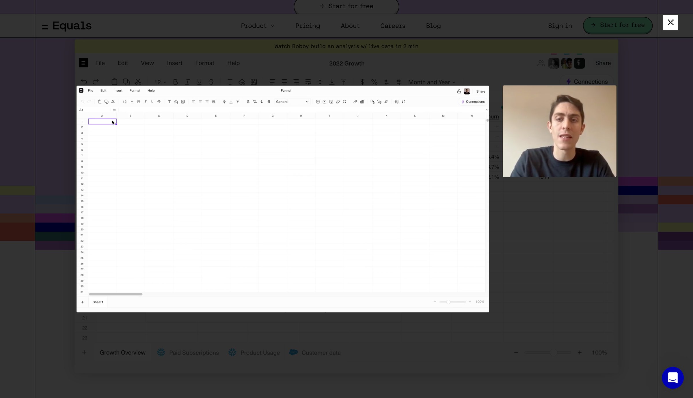 Equals - Equals | The fastest way for startups to do any analysis screen