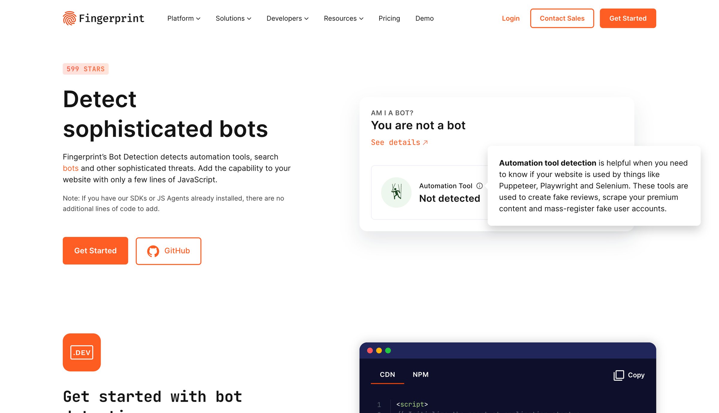 Fingerprint - Open-source JavaScript Bot Detection Library screen