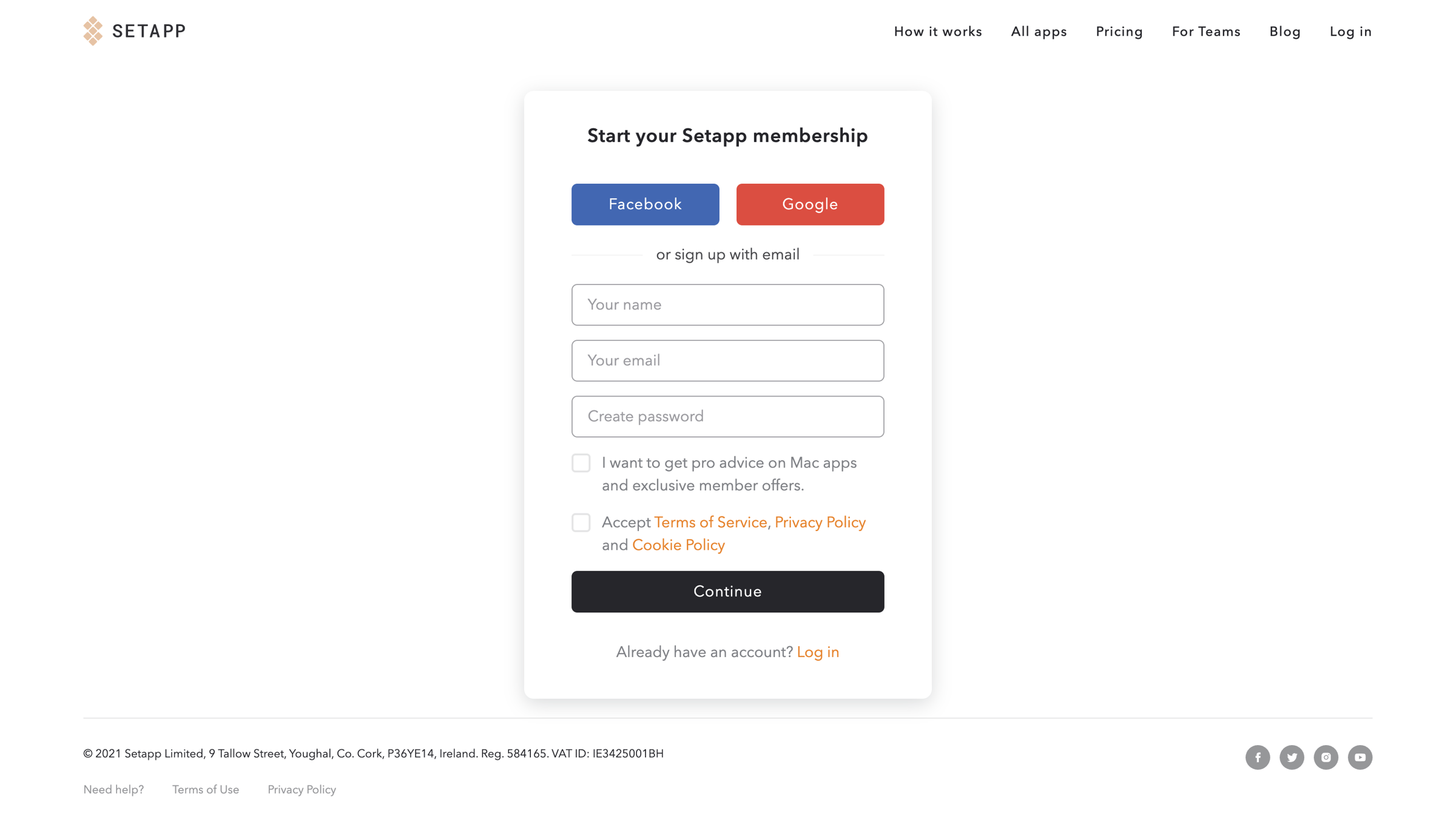 Setapp - Setapp | Personal User Account screen