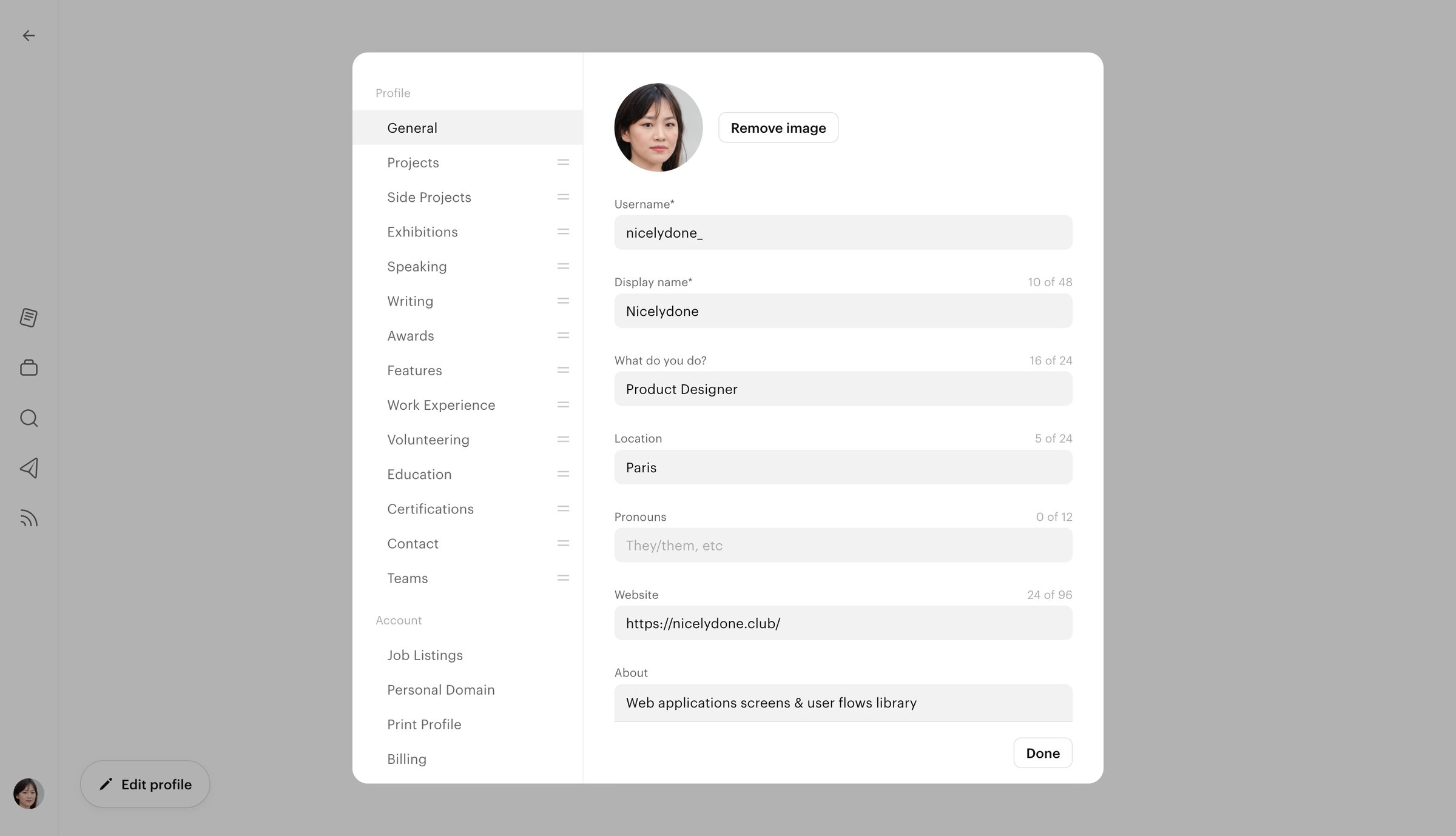 Read.cv - Nicelydone screen