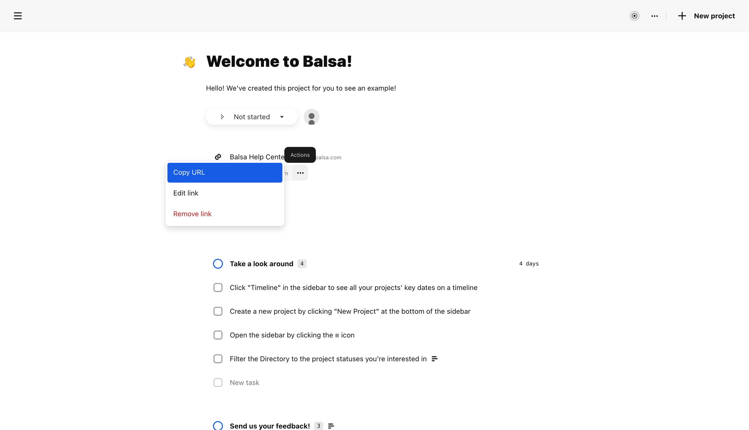 Balsa - Welcome to Balsa! | Balsa screen