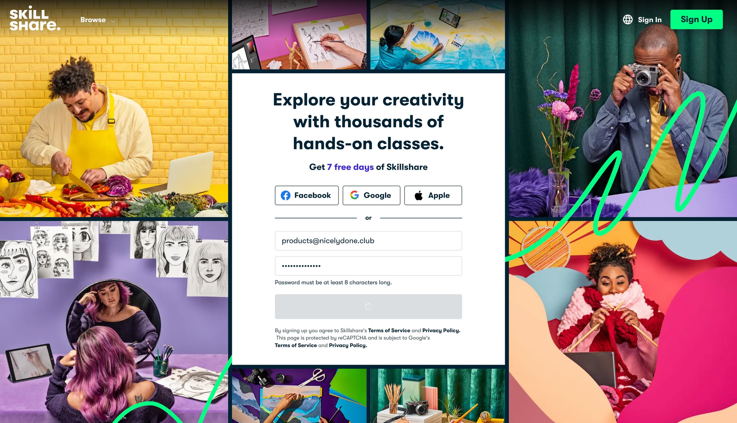 Skillshare - Online Classes for Creatives | Skillshare screen