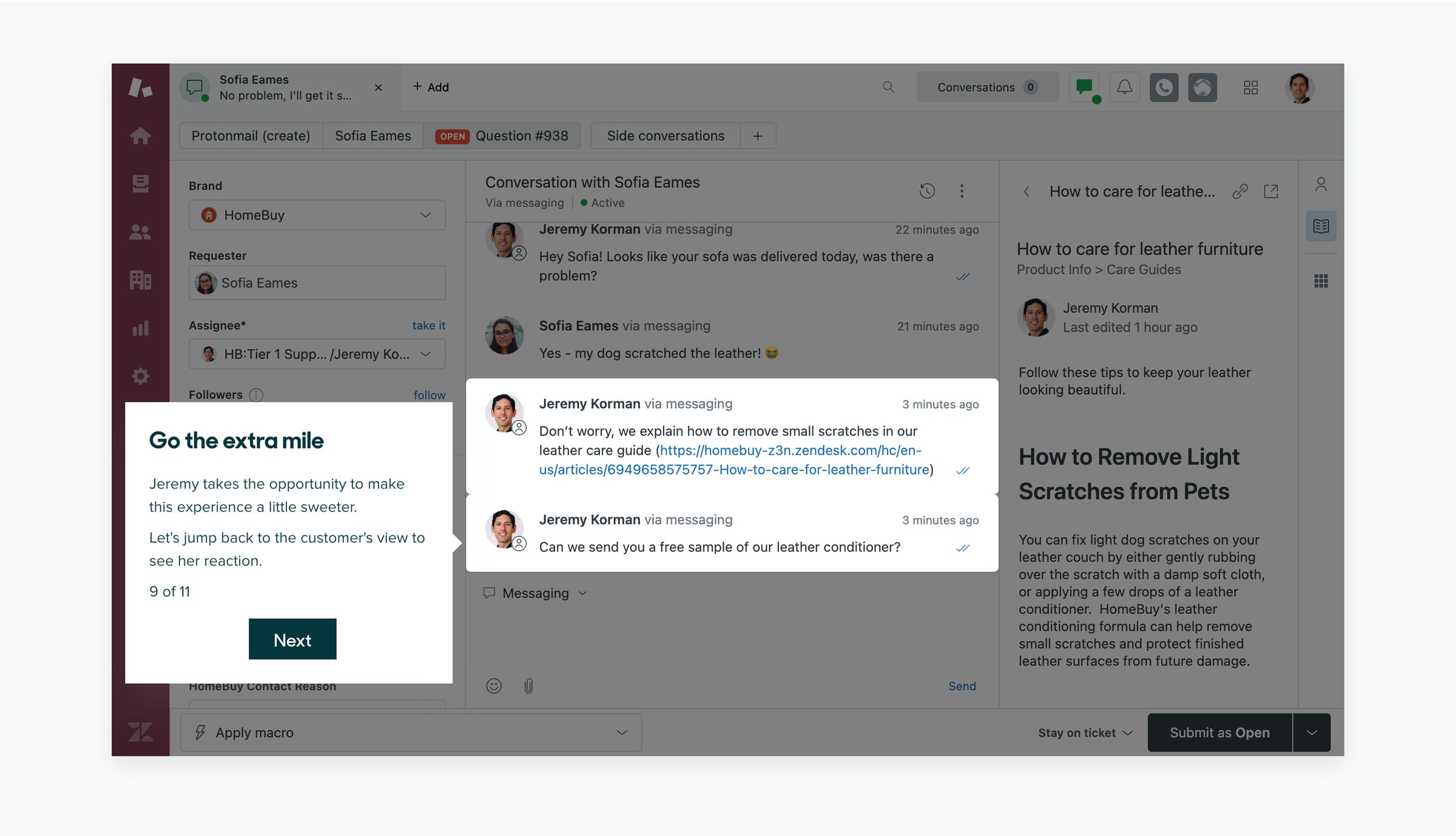 Zendesk - Take a quick tour screen