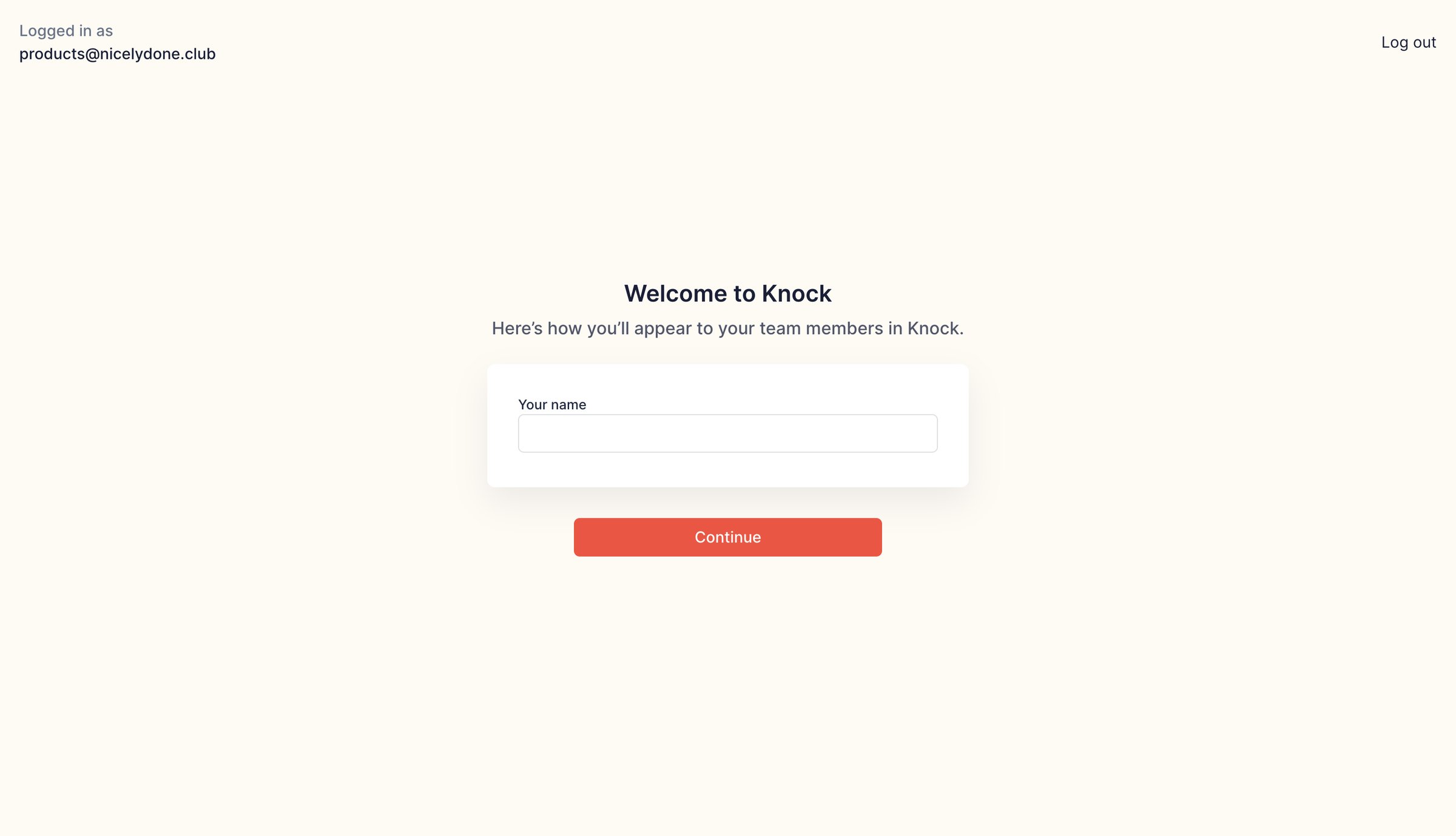 Knock - Your profile | Knock screen