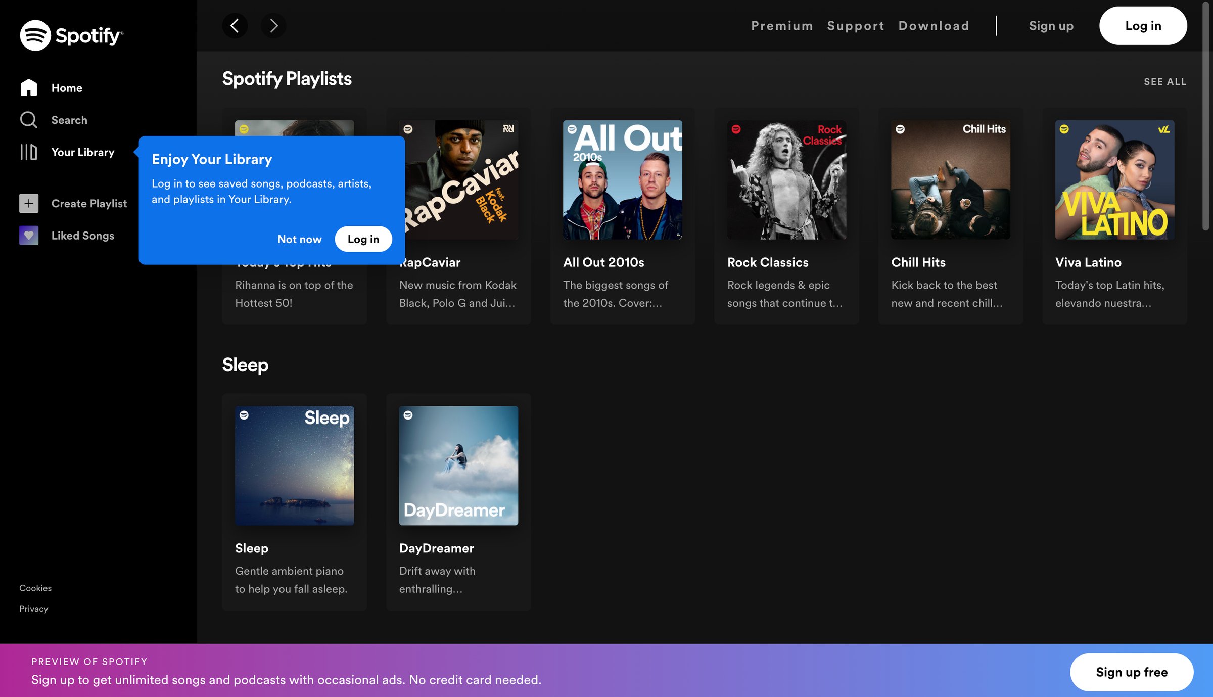 Spotify - Spotify – Web Player screen