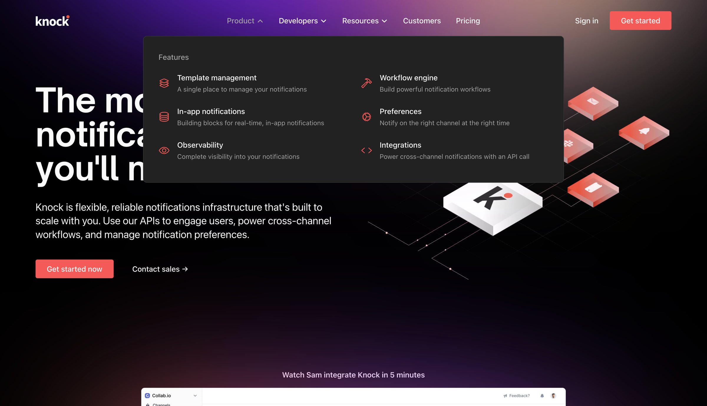 Knock - Knock | Notifications infrastructure for developers screen