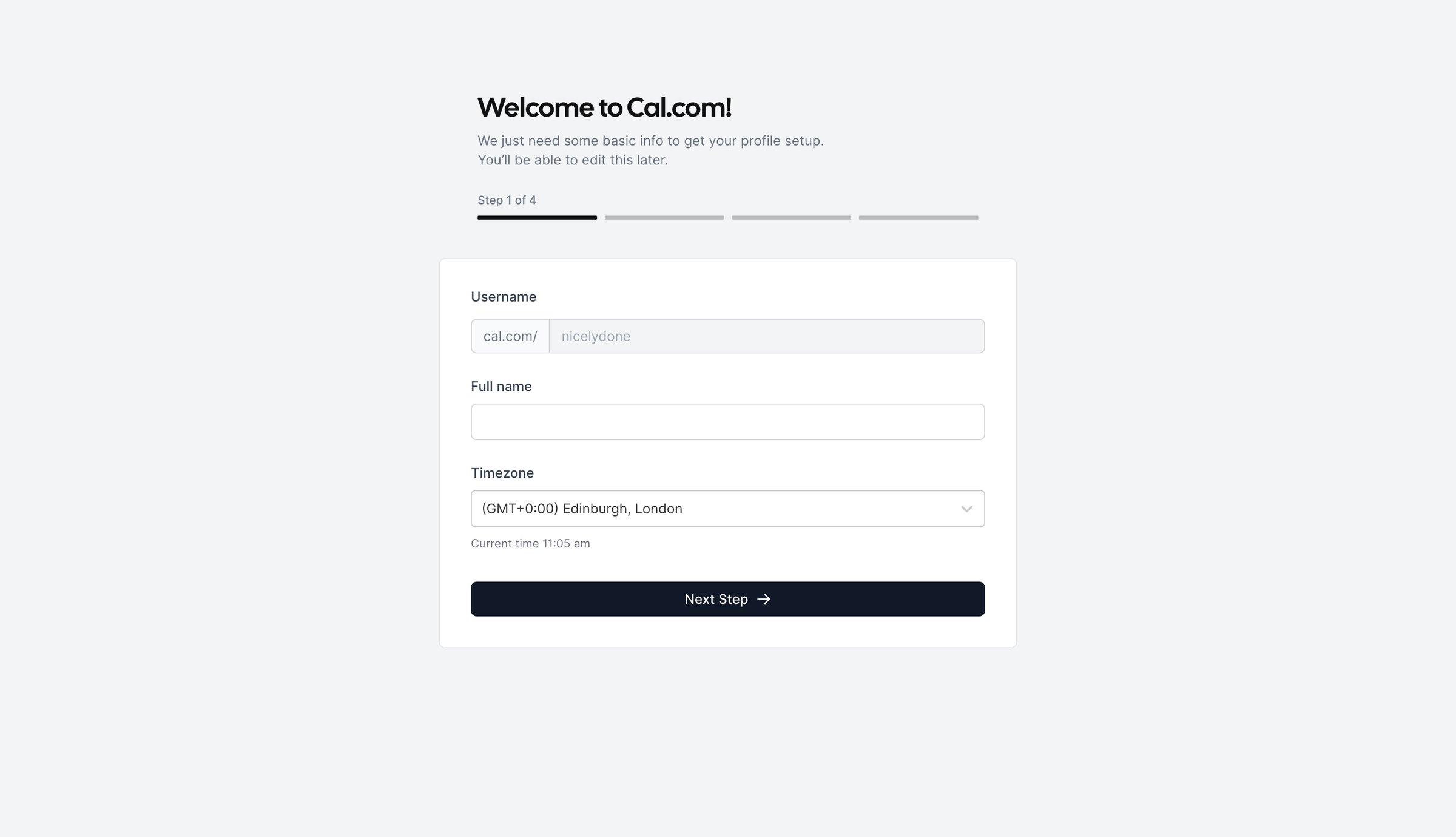Cal.com - Cal.com - Getting Started screen