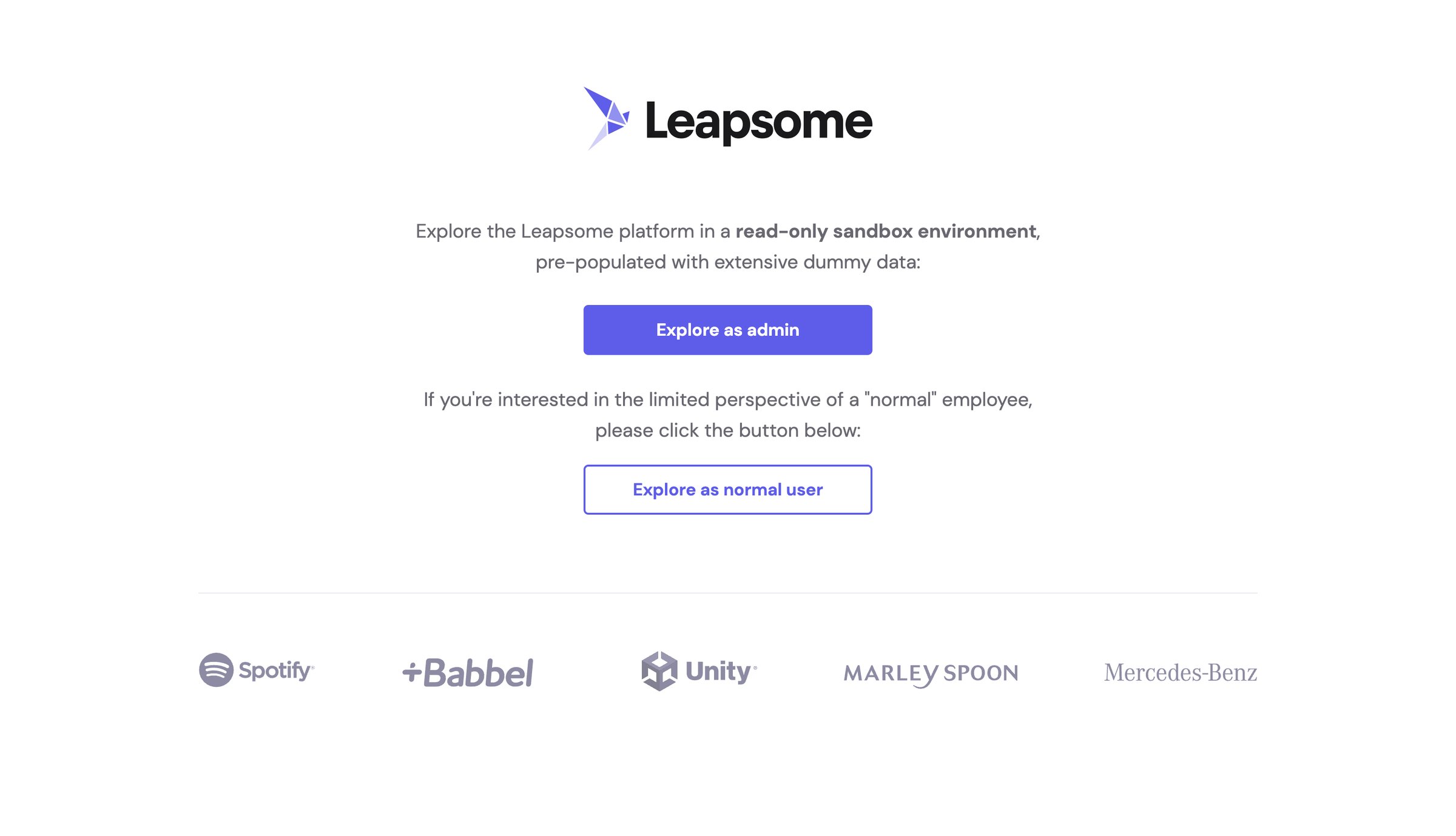 Leapsome - Leapsome | Platform Sandbox screen