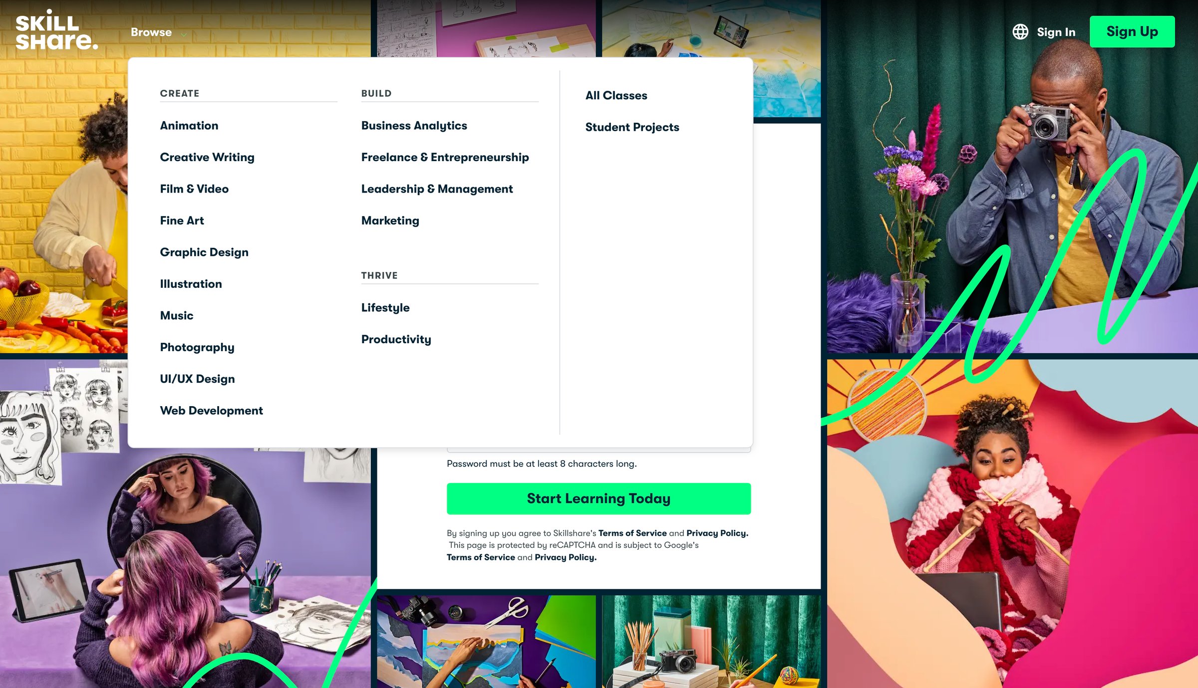 Skillshare - Online Classes for Creatives | Skillshare screen