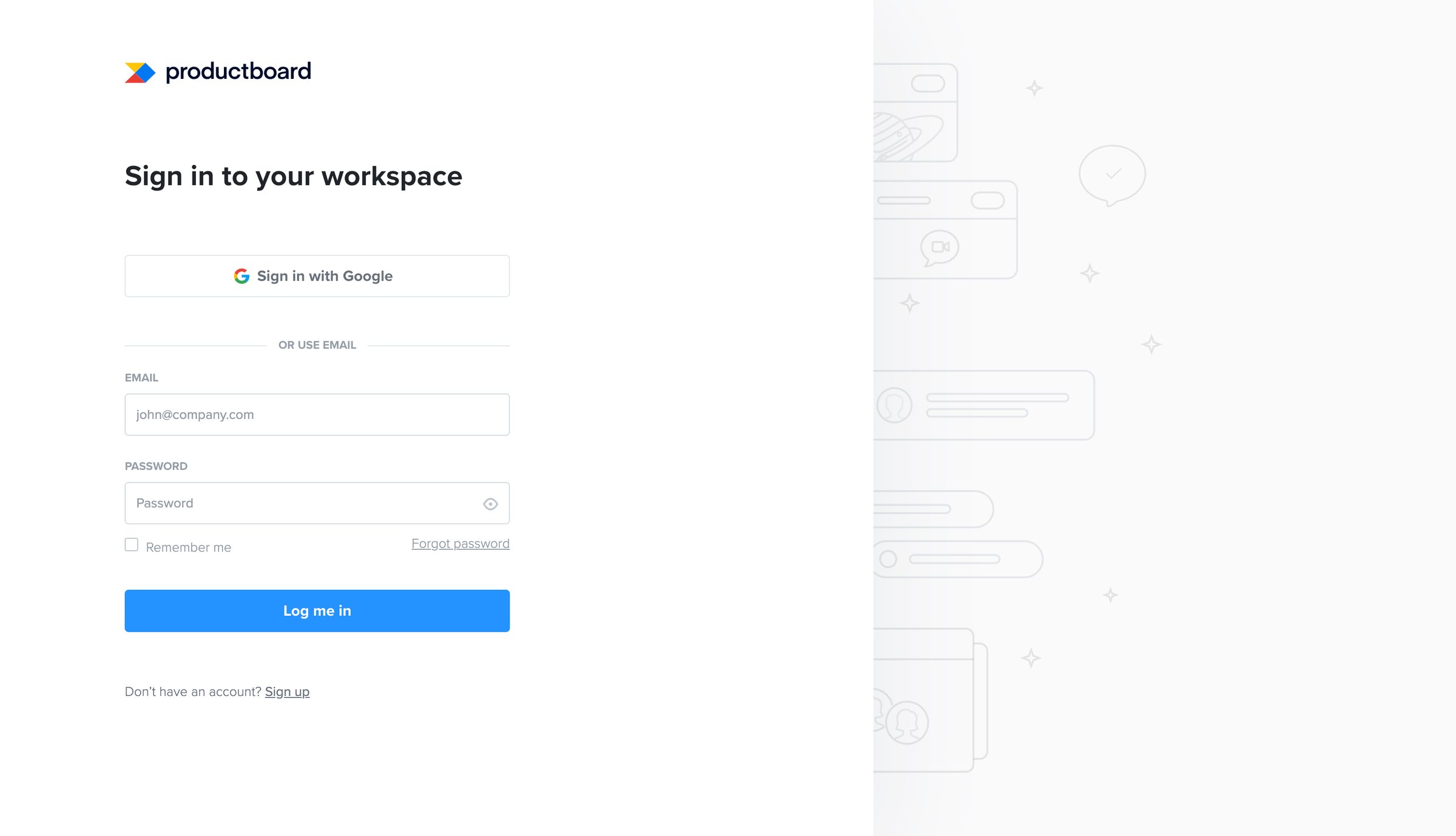 Productboard - Productboard – Welcome screen