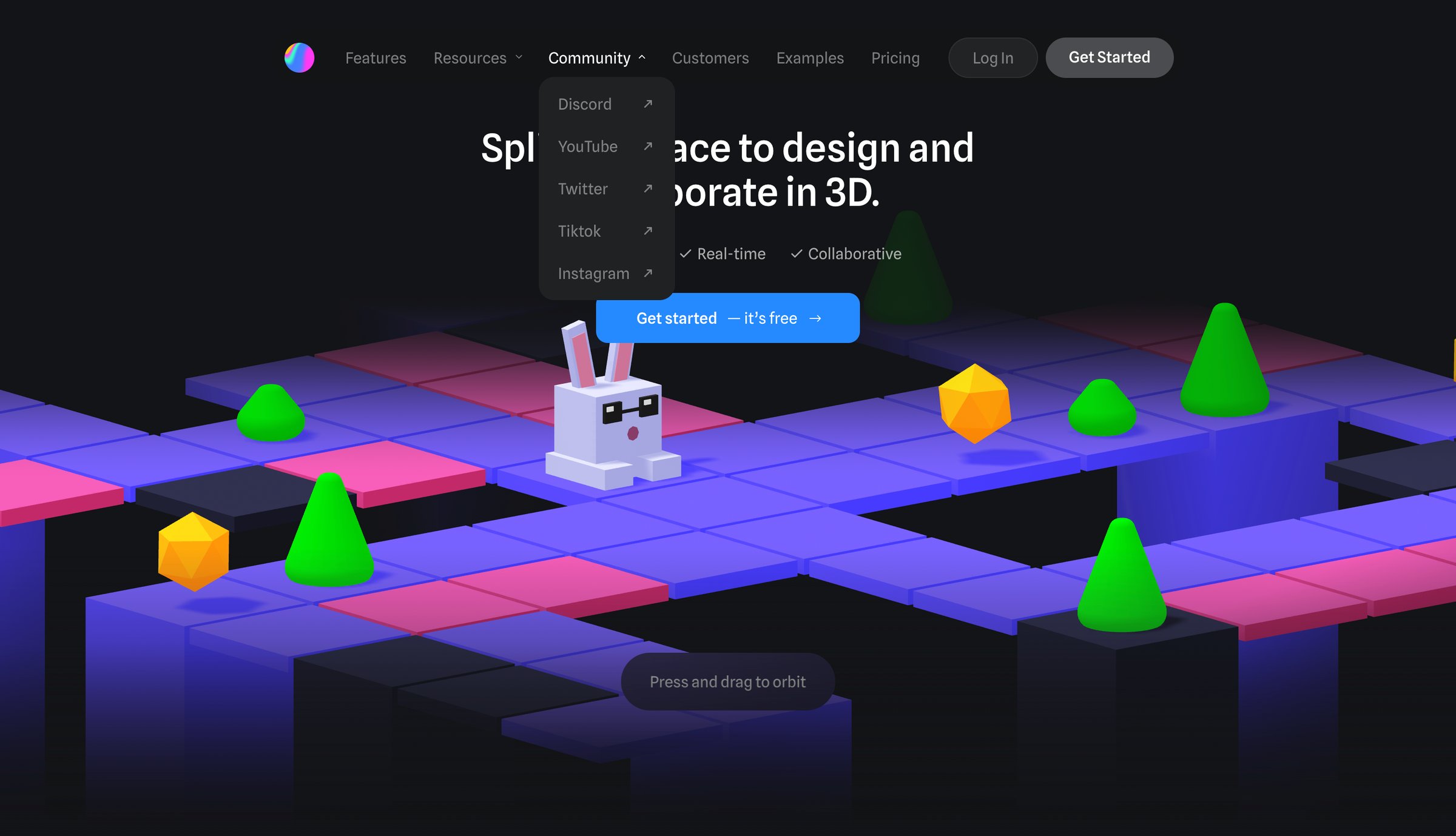 Spline - Spline - Design tool for 3D web browser experiences screen