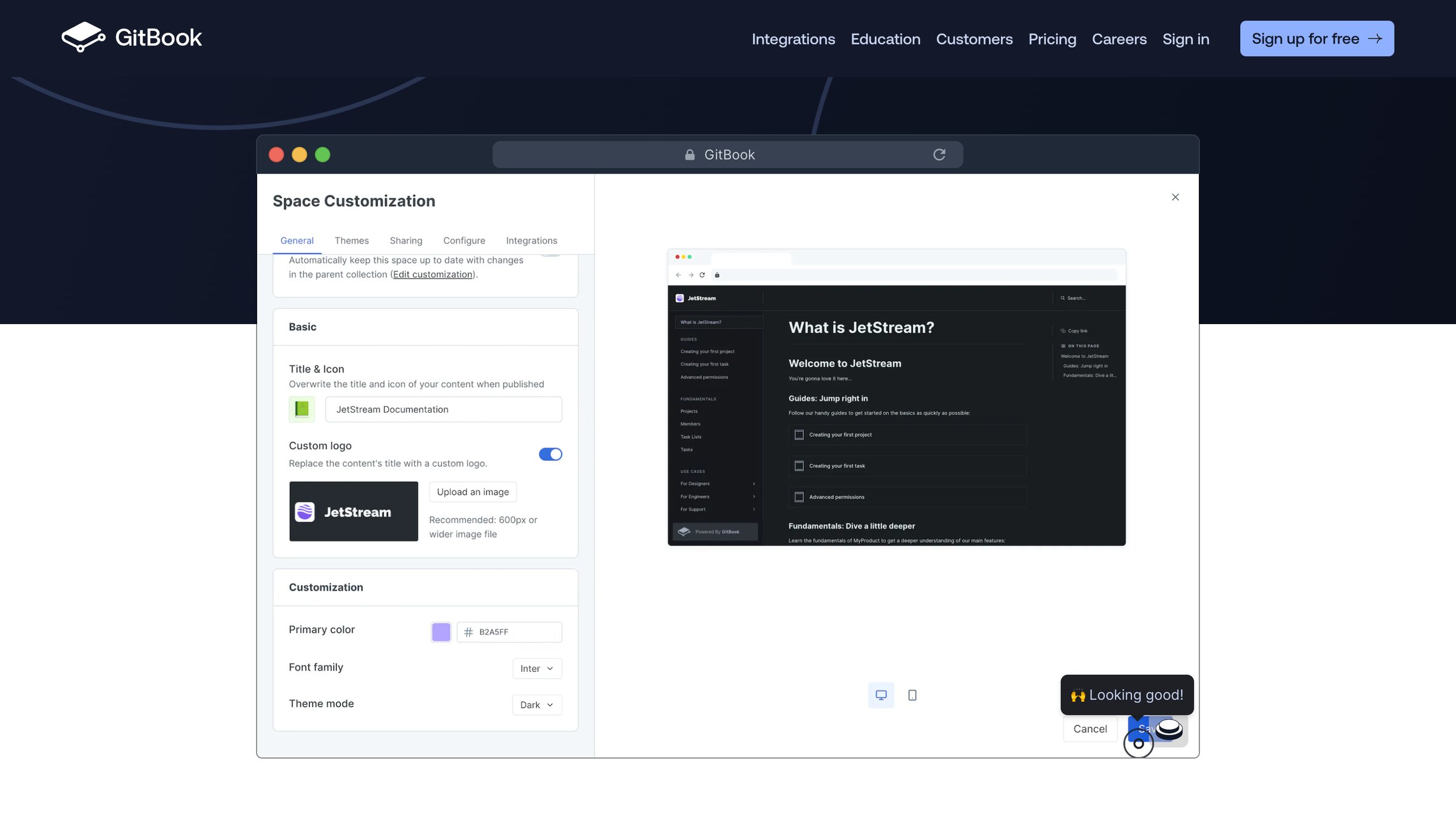 Gitbook - GitBook - Where technical teams document. screen