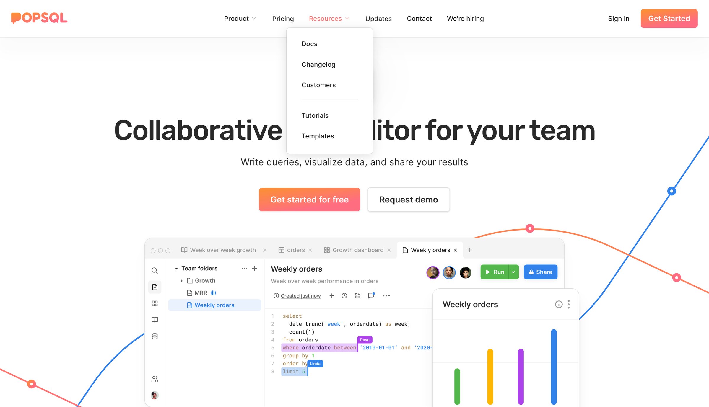 PopSQL - PopSQL - Collaborative SQL editor for teams - Download our SQL to screen