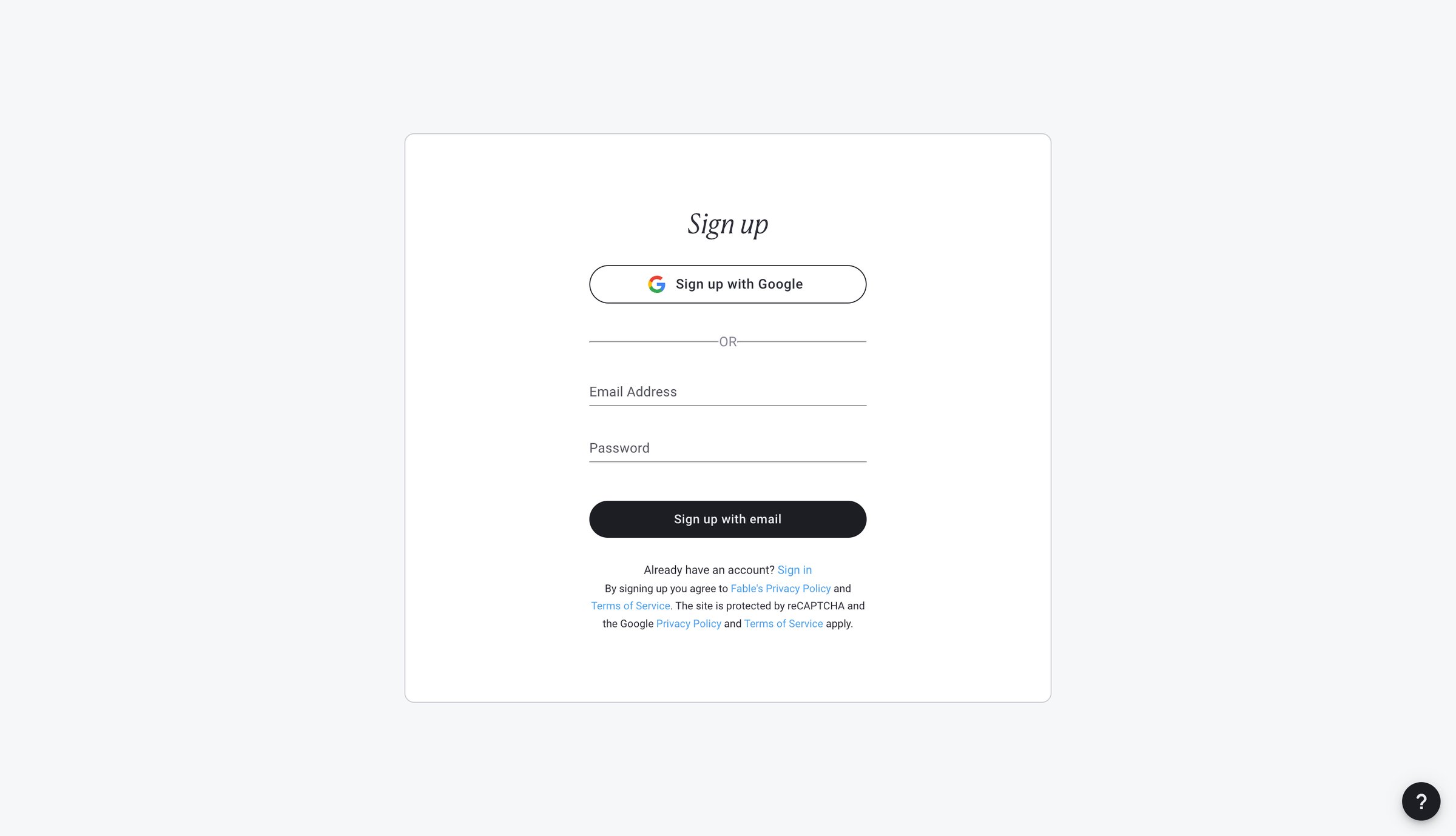 Sign up for Fable motion design - create your free account from Fable