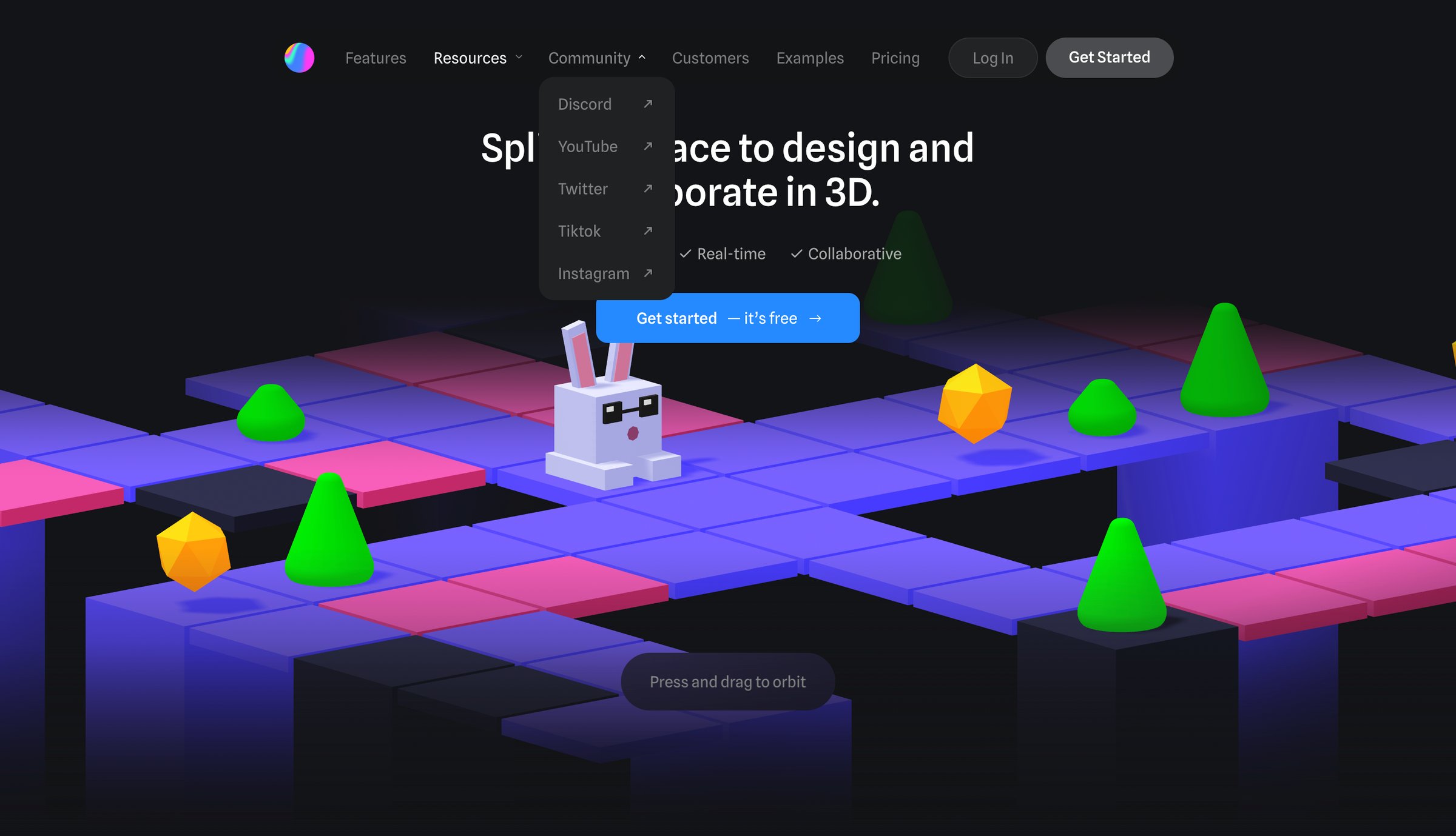 Spline - Spline - Design tool for 3D web browser experiences screen