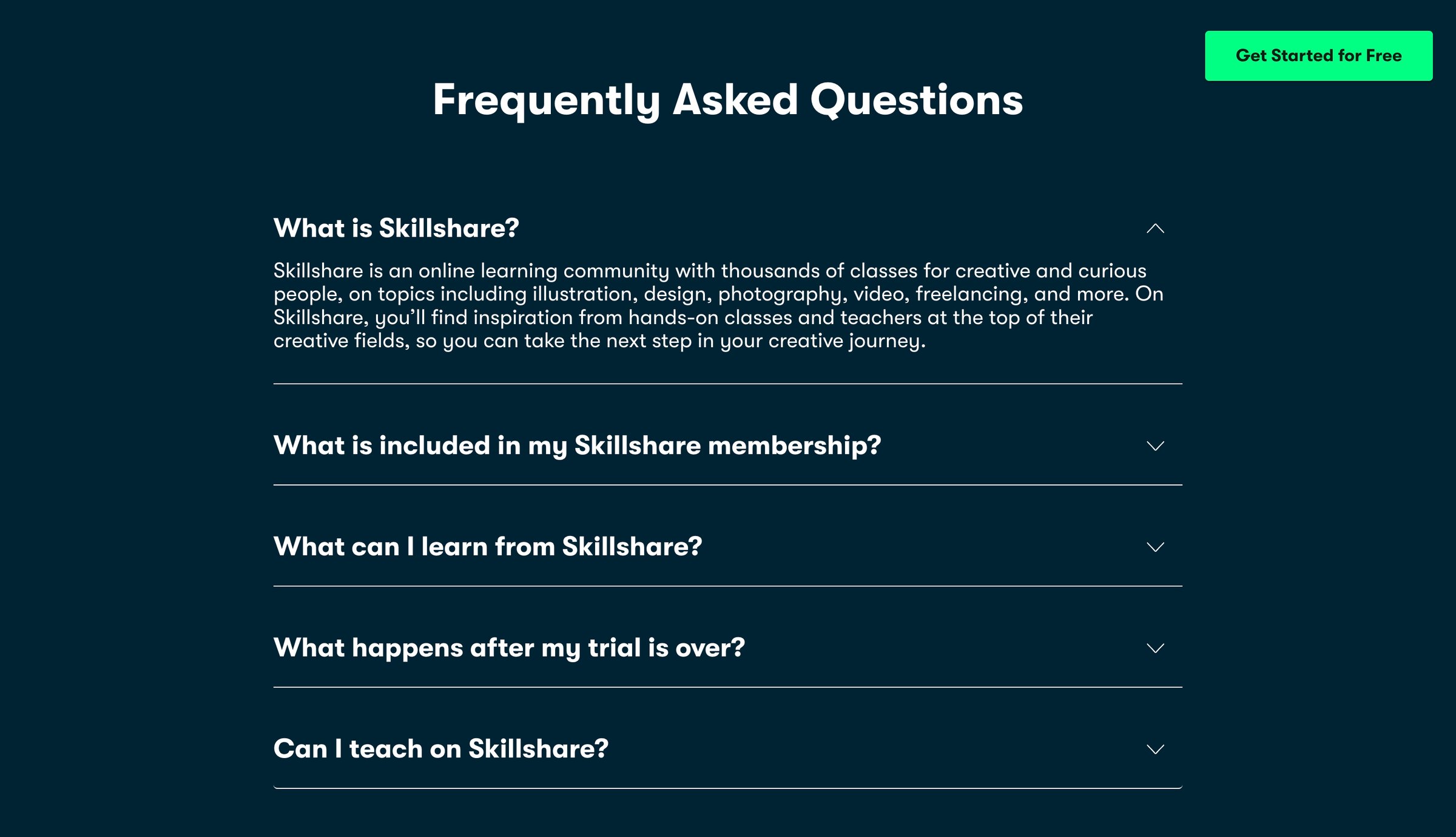 Skillshare - Online Classes for Creatives | Skillshare screen