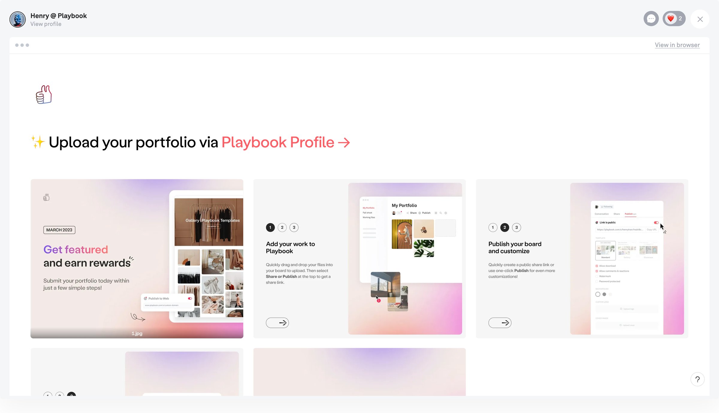 Playbook - MarchPortfolioMonth screen