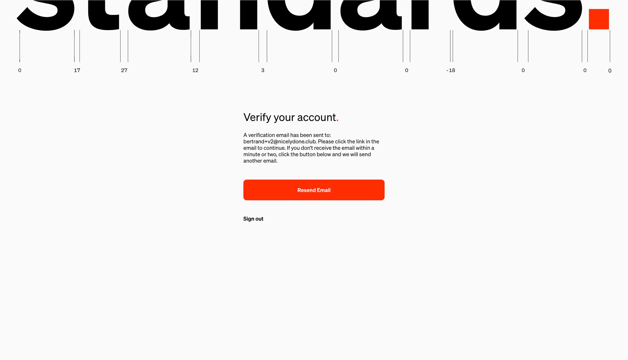 Standards - Standards - Verify Email screen