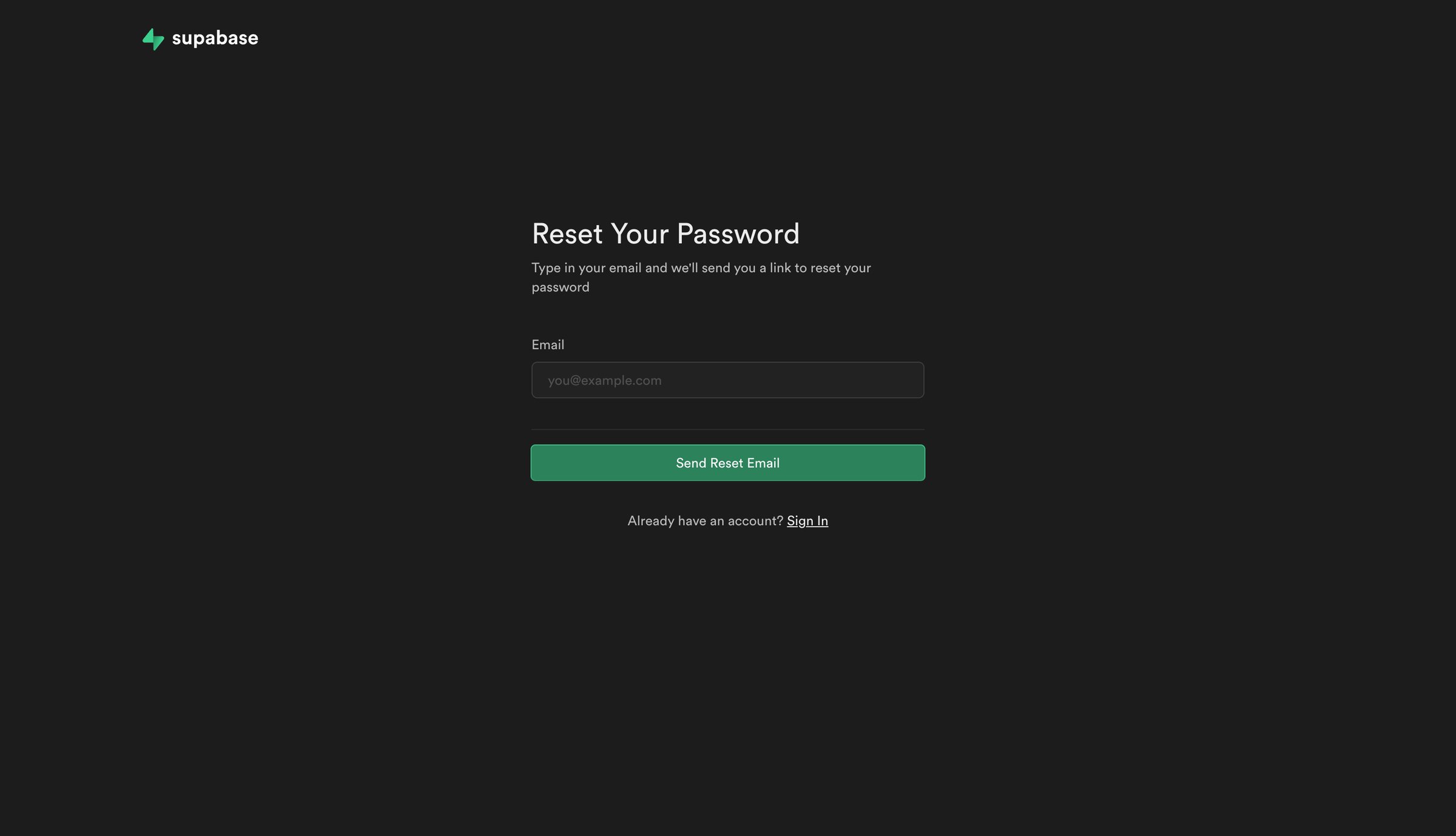 Supabase screen