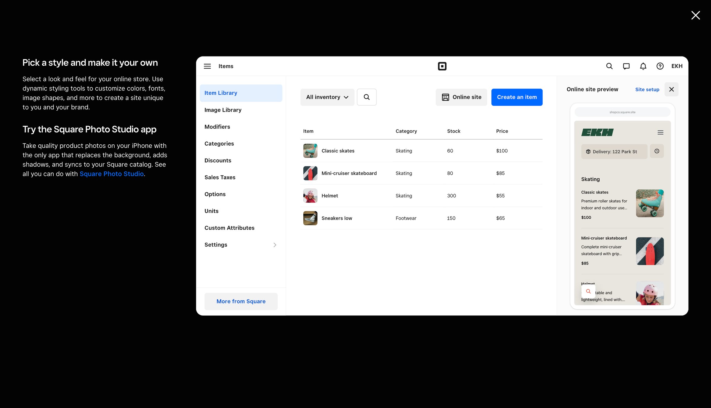 Square - Sell Online - Build a Free Online Store or eCommerce Website | Squ screen
