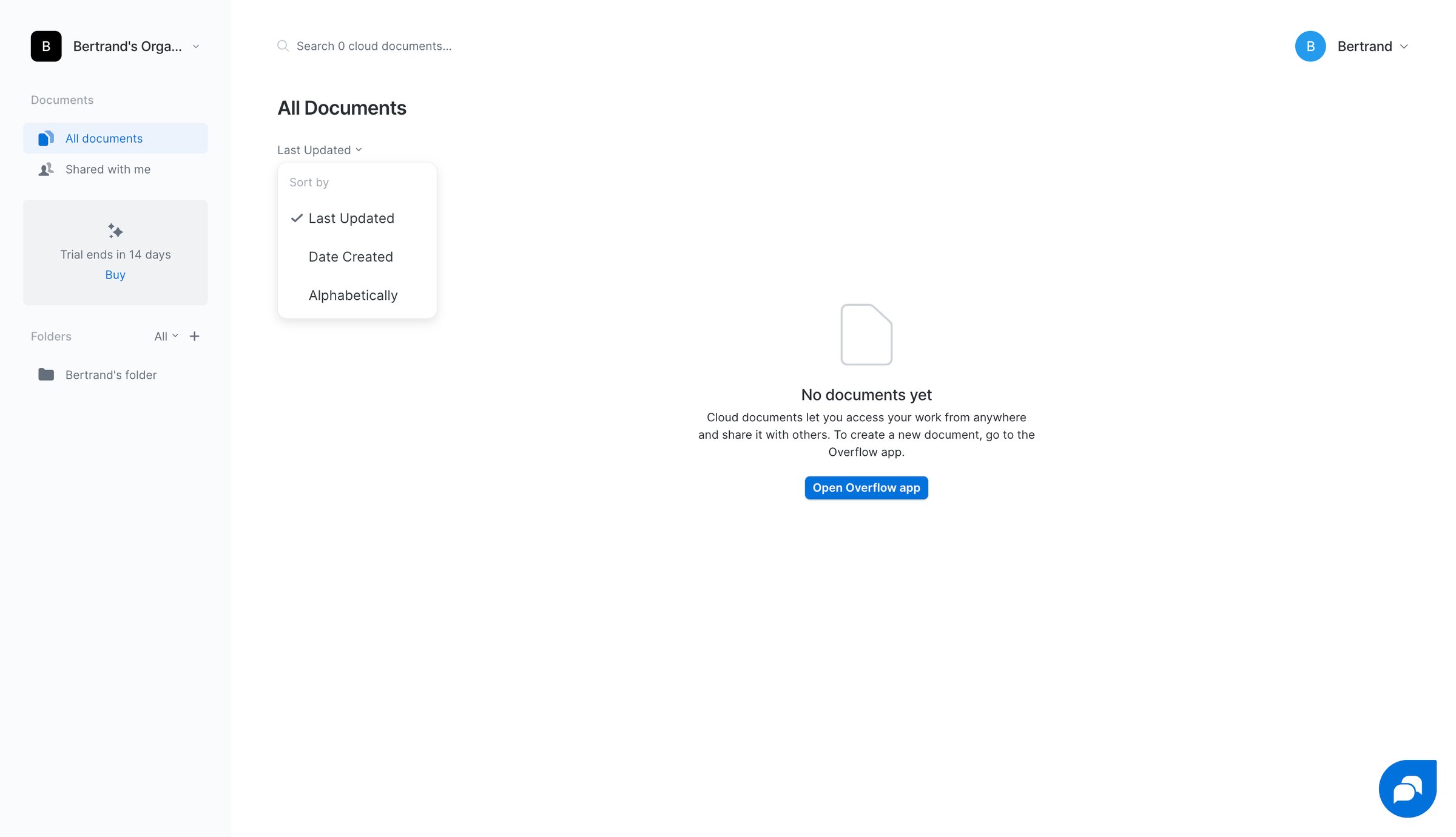 Overflow - All Documents | Overflow screen