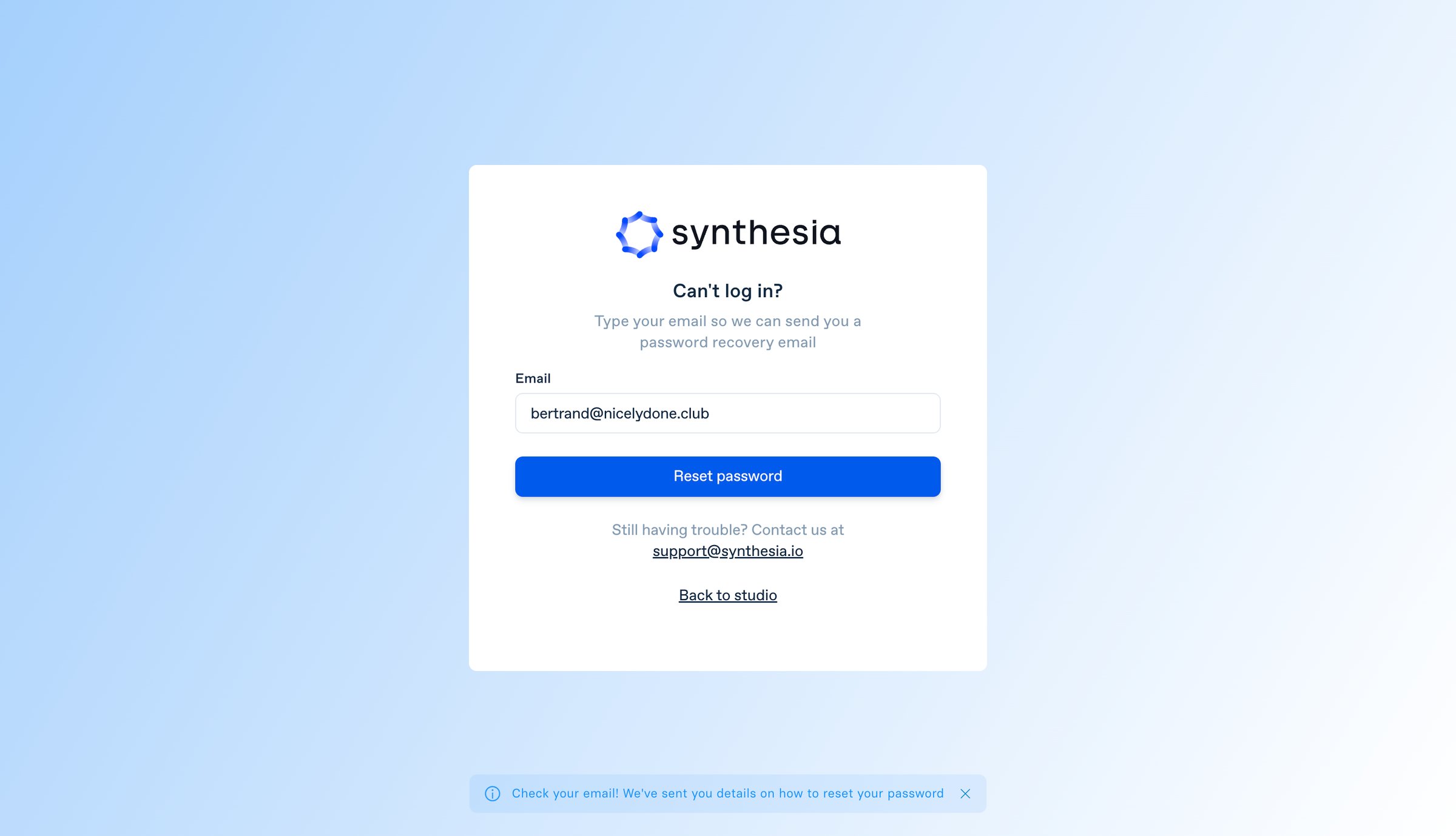 Synthesia - Synthesia STUDIO screen