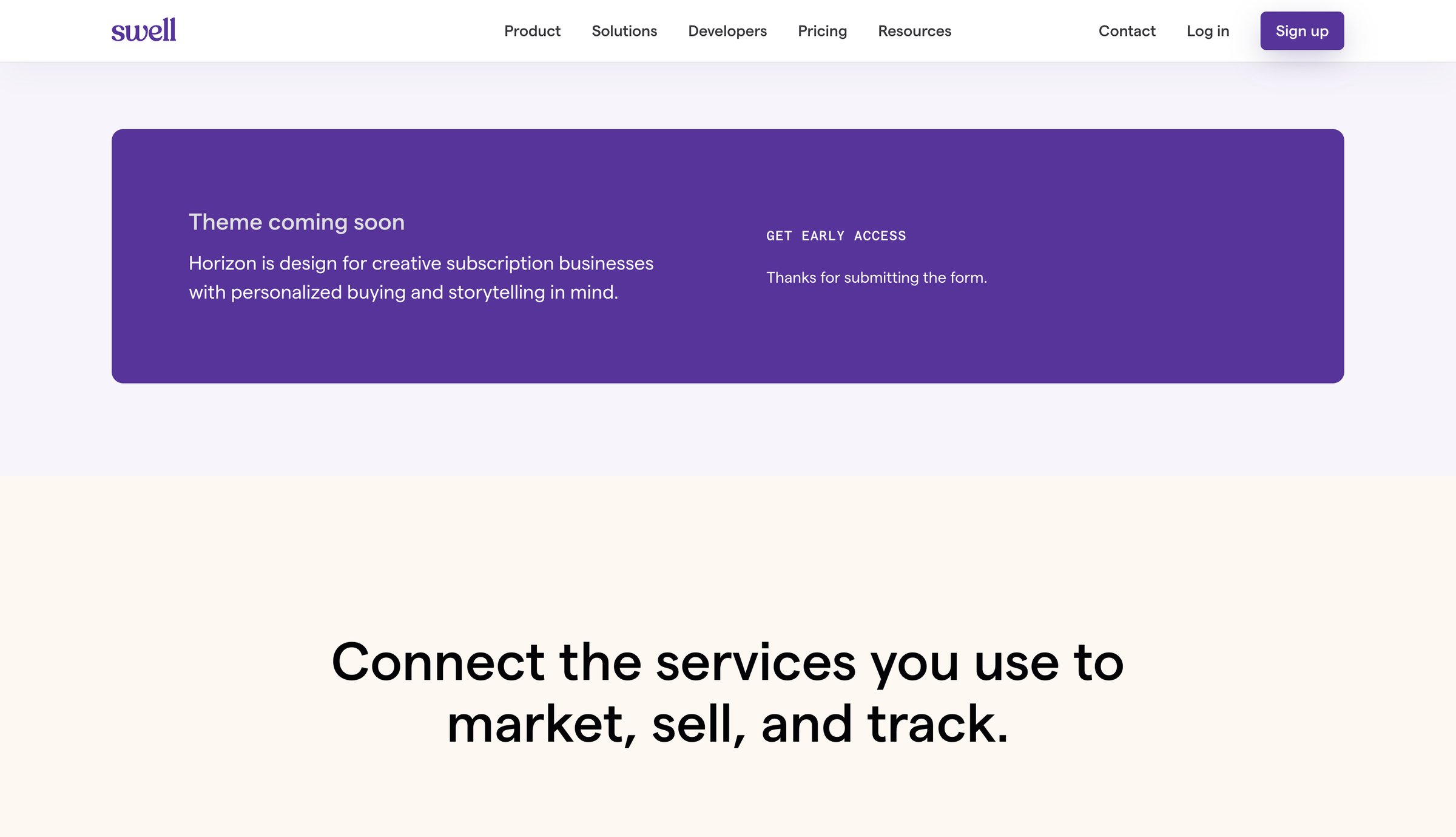 Swell - Subscription ecommerce platform | Swell screen