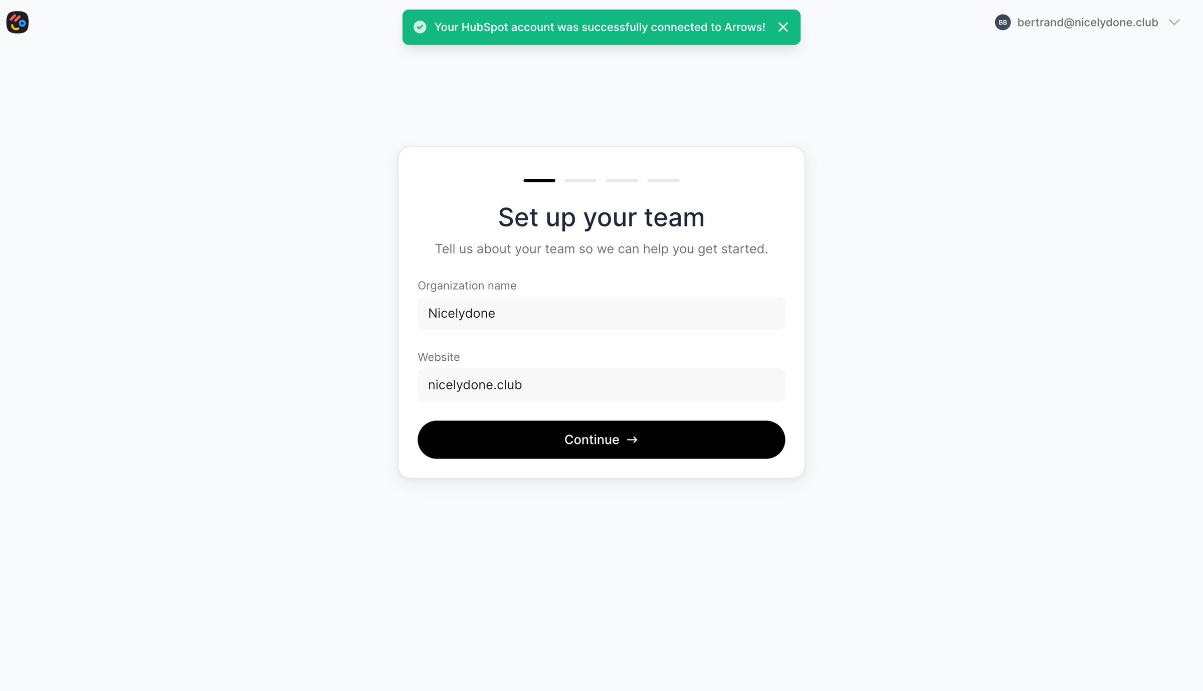Arrows - Shared onboarding plans – Arrows.to screen